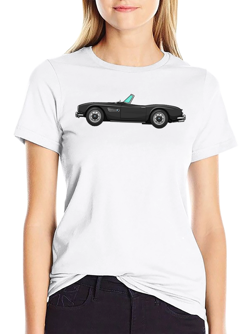 Camiseta Negra Clásica Coche Deportivo