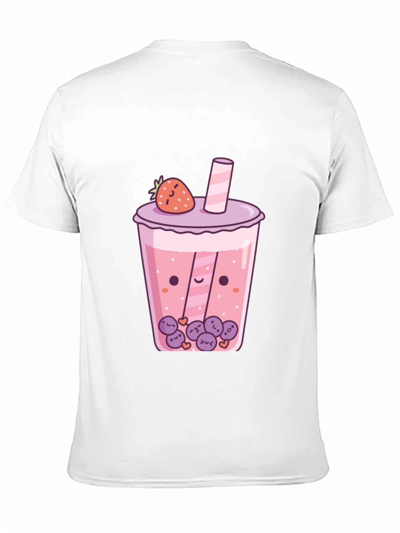 Camiseta Negra con Diseño de Bubble Tea Kawaii