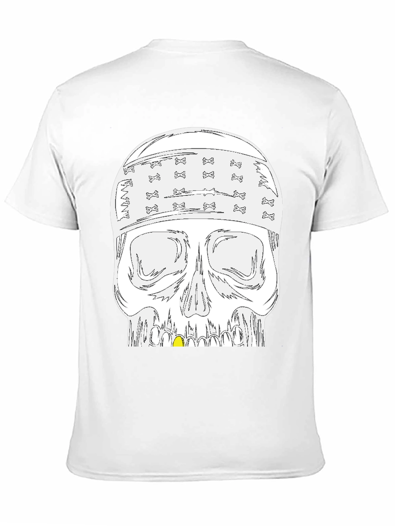 Camiseta Negra con Calavera y Bandana de Huesos