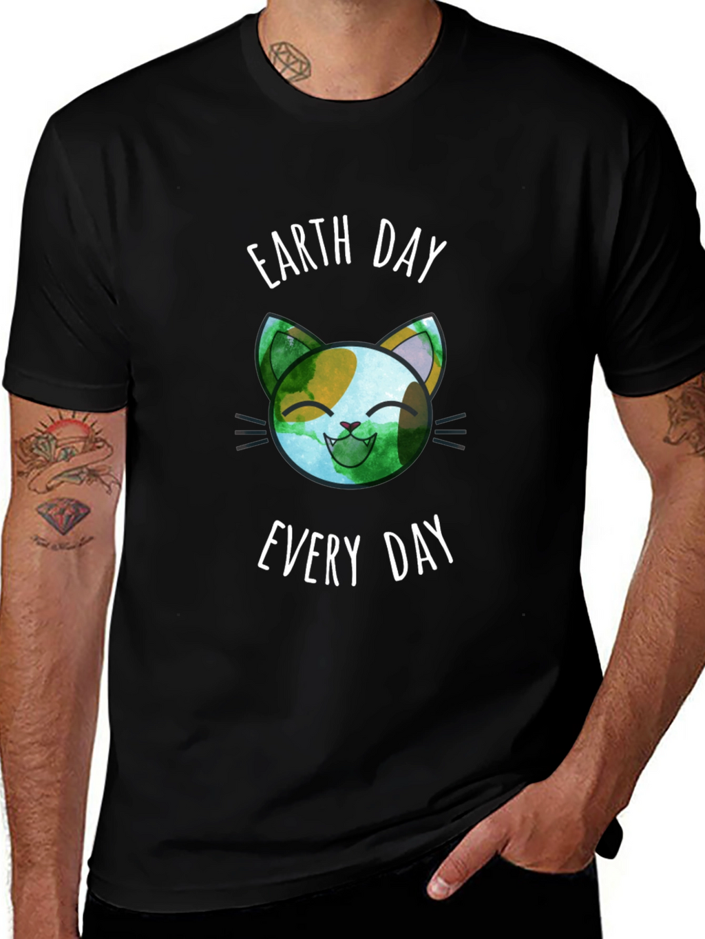 Camiseta Día de la Tierra Gato Ecológico