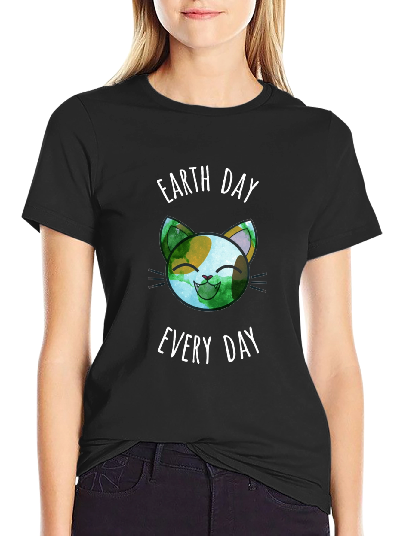 Camiseta Día de la Tierra Gato Ecológico