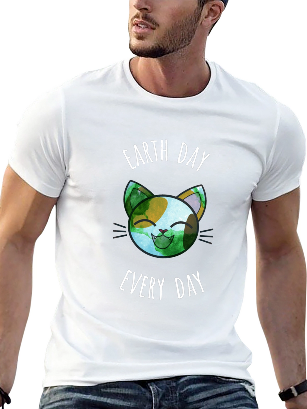 Camiseta Día de la Tierra Gato Ecológico