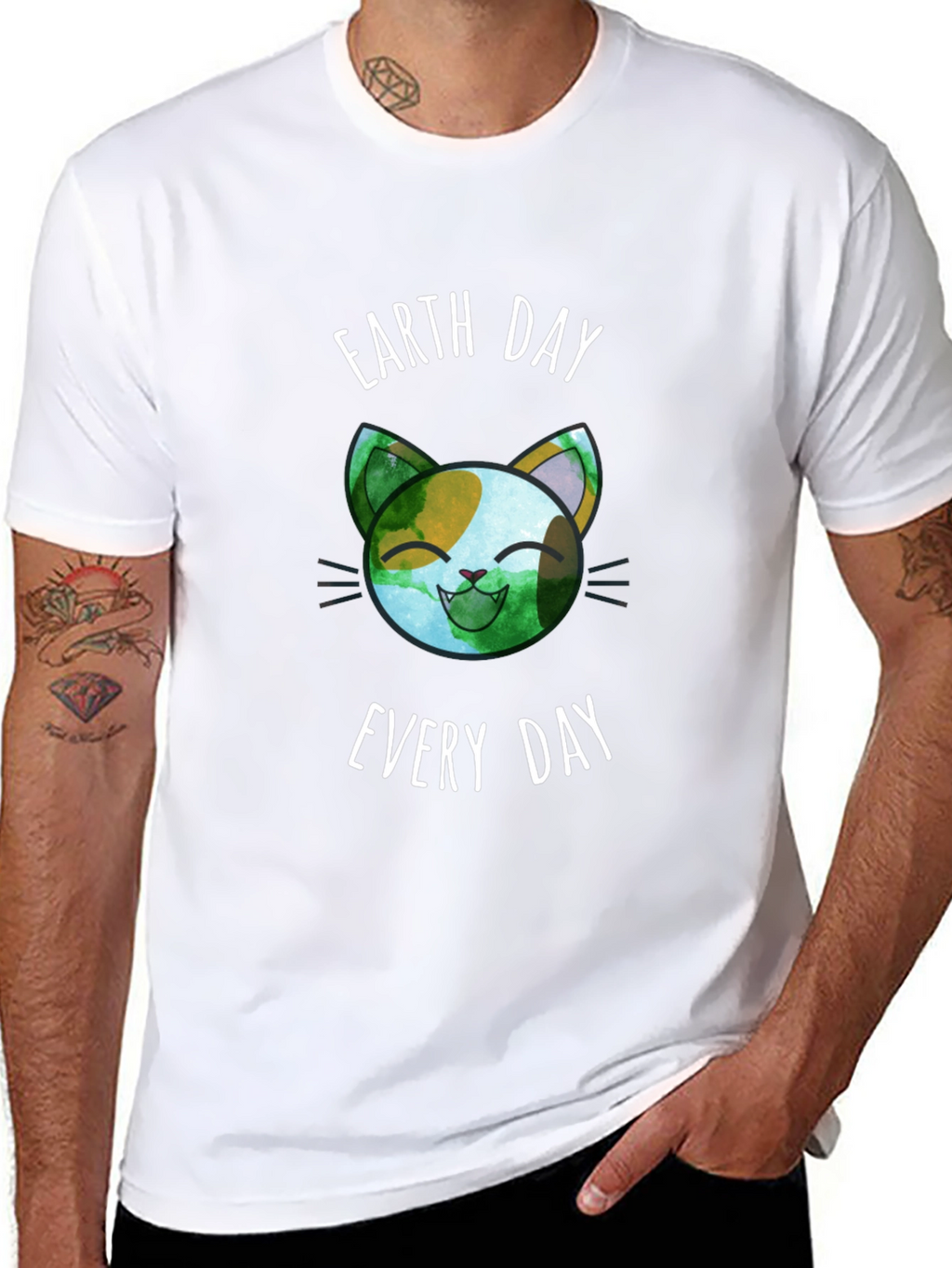 Camiseta Día de la Tierra Gato Ecológico