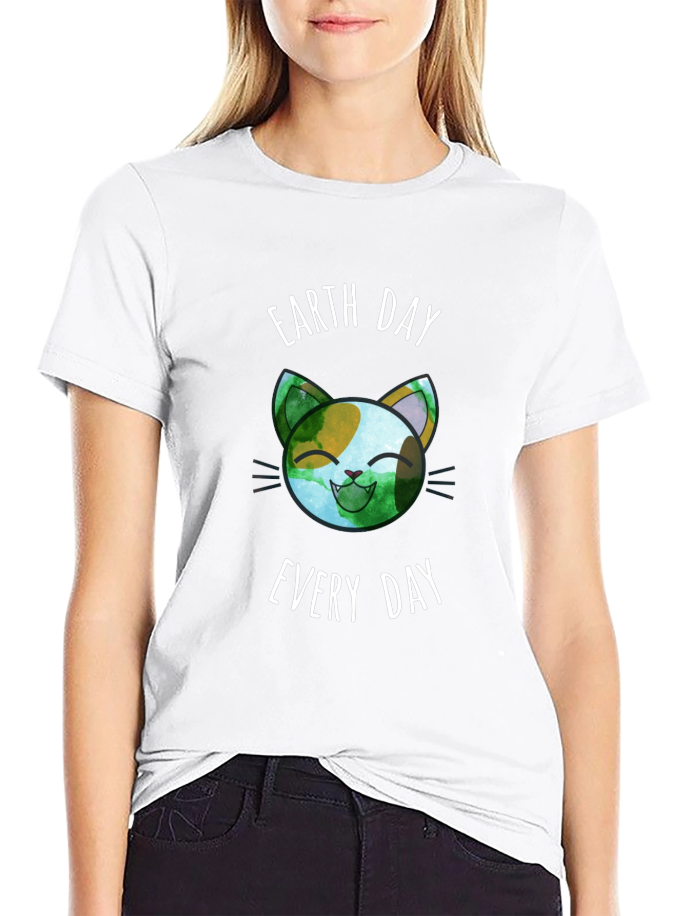 Camiseta Día de la Tierra Gato Ecológico