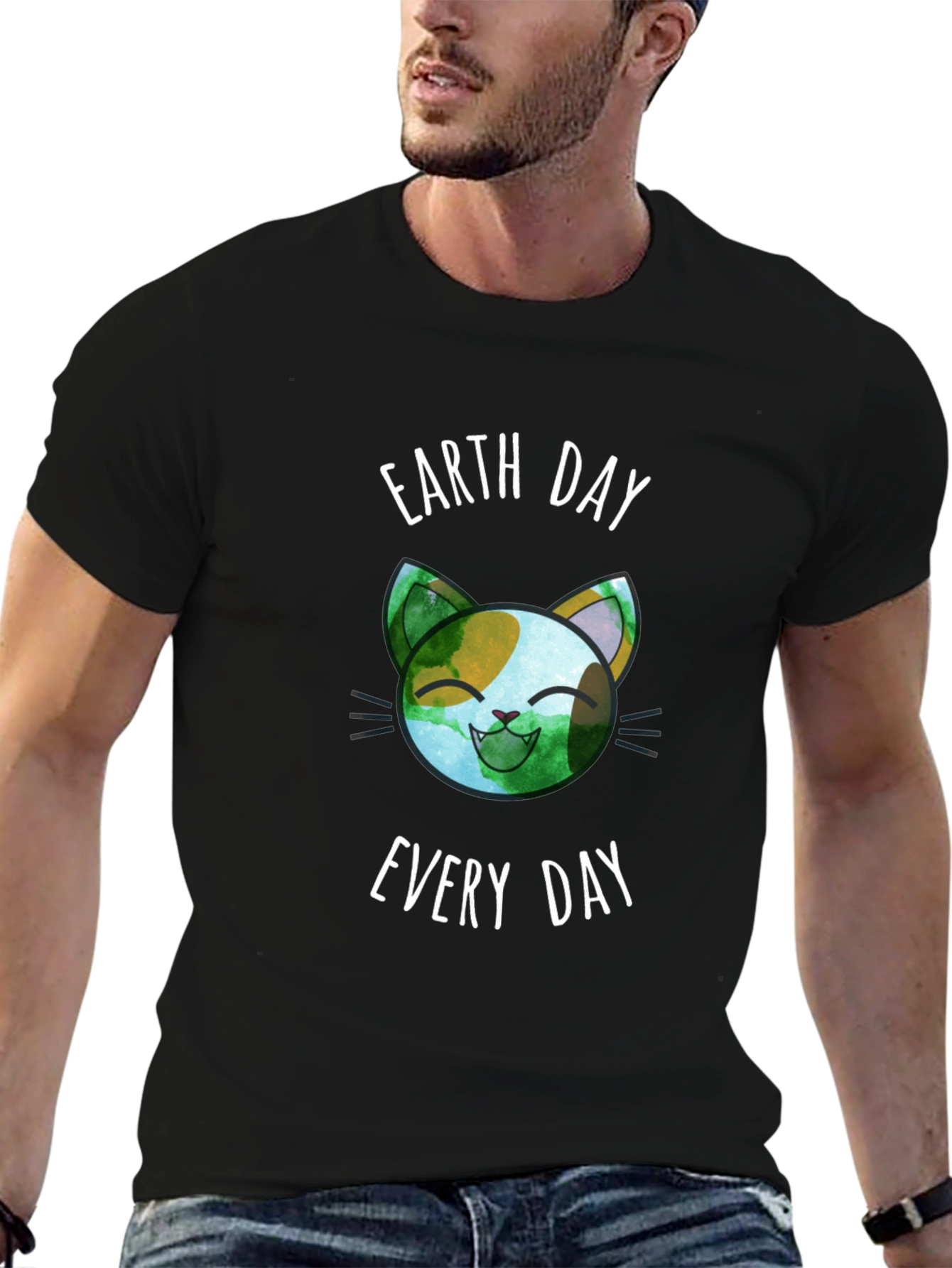 Camiseta Día de la Tierra Gato Ecológico