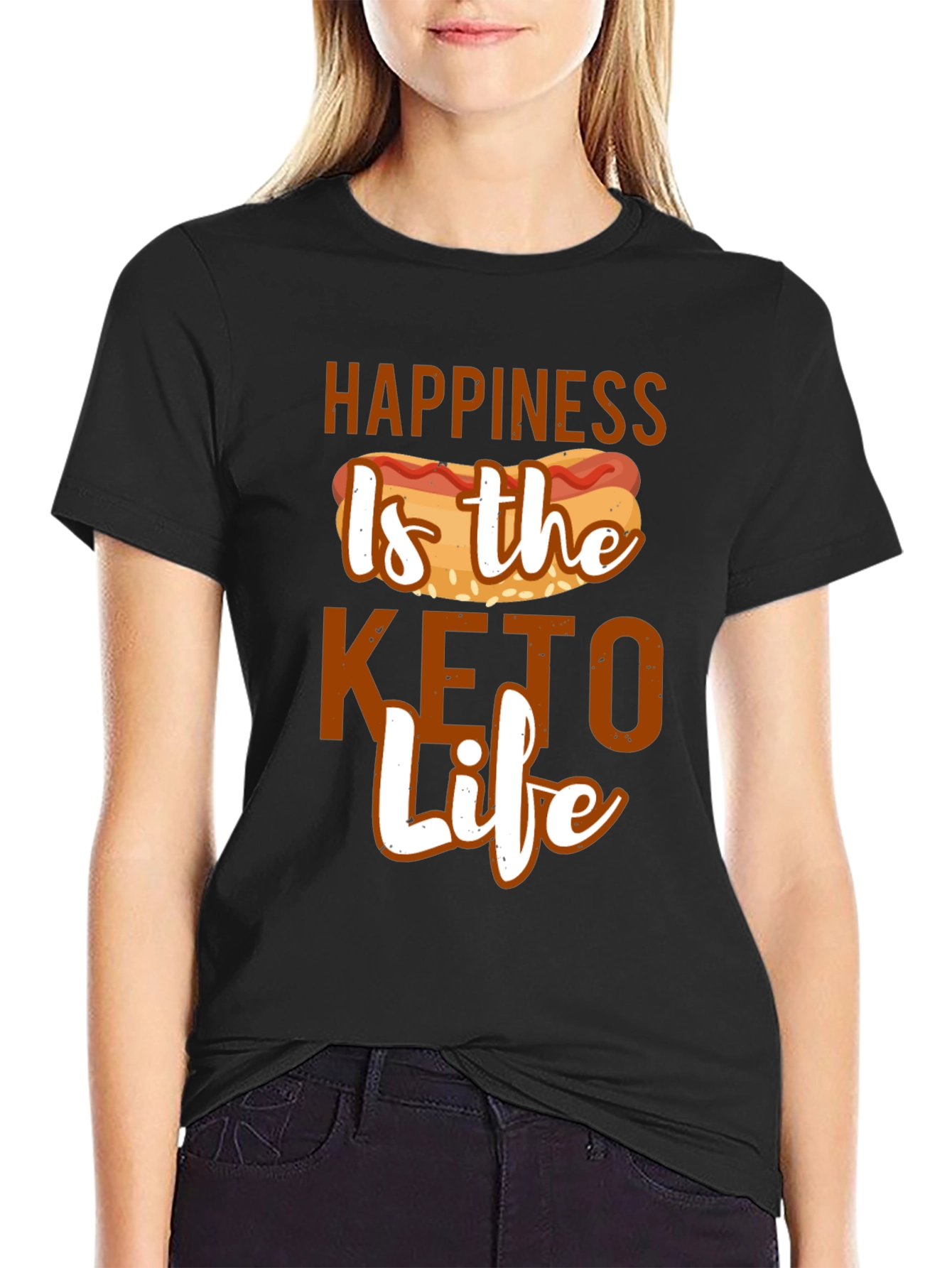 Camiseta Hombre: Felicidad es la Vida Keto
