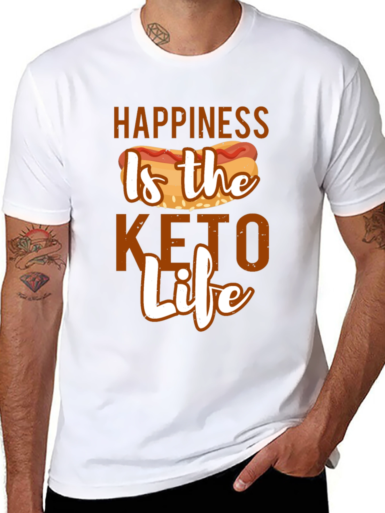 Camiseta Hombre: Felicidad es la Vida Keto