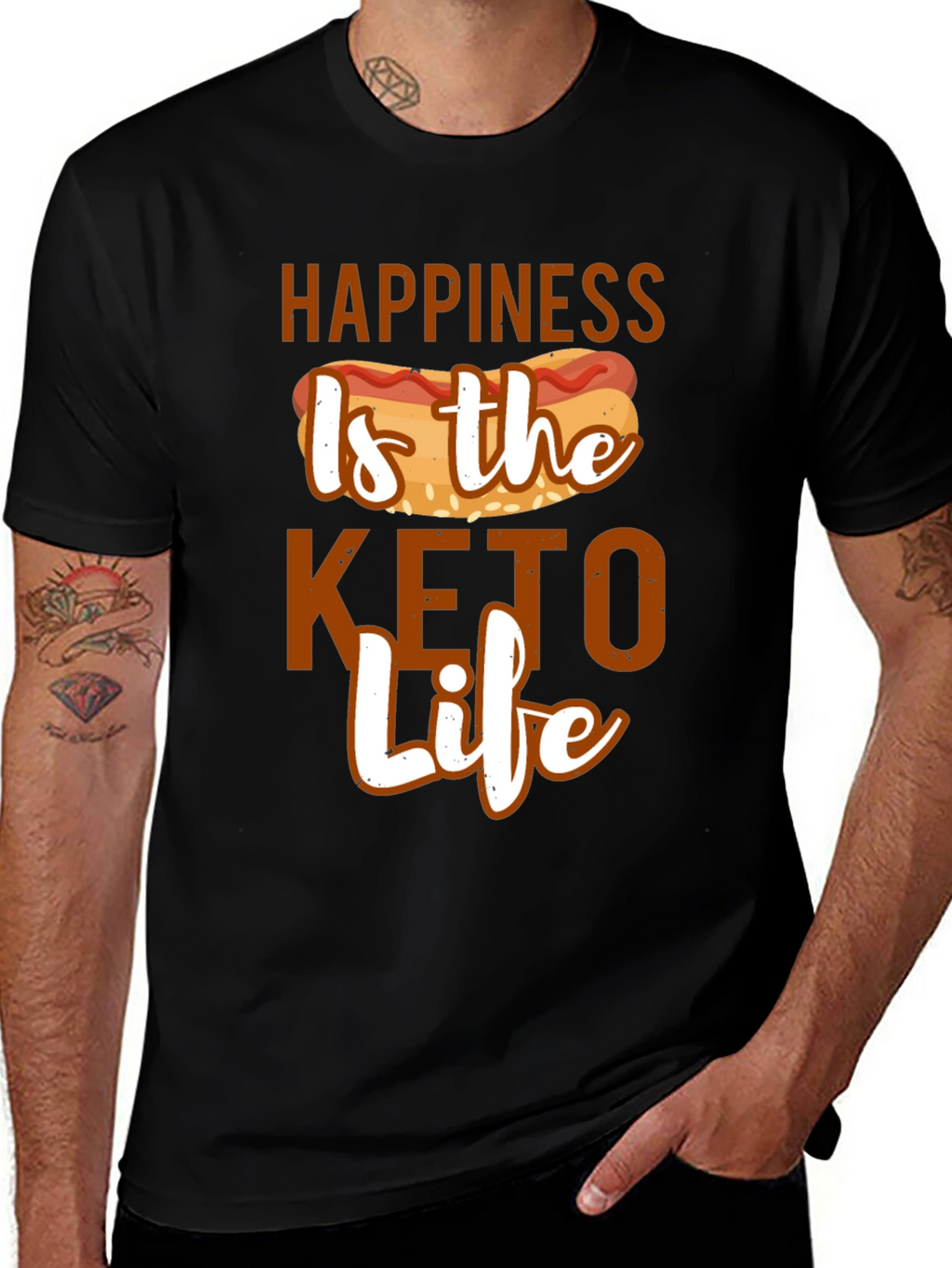 Camiseta Hombre: Felicidad es la Vida Keto