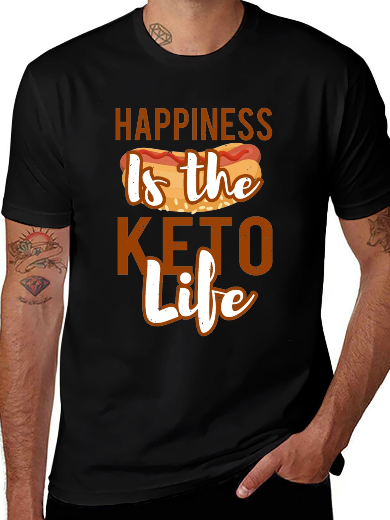 Camiseta Hombre: Felicidad es la Vida Keto