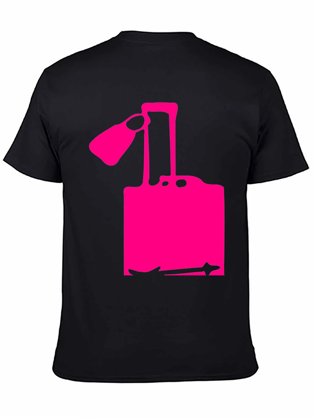 Camiseta Negra con Diseño Abstracto Rosa