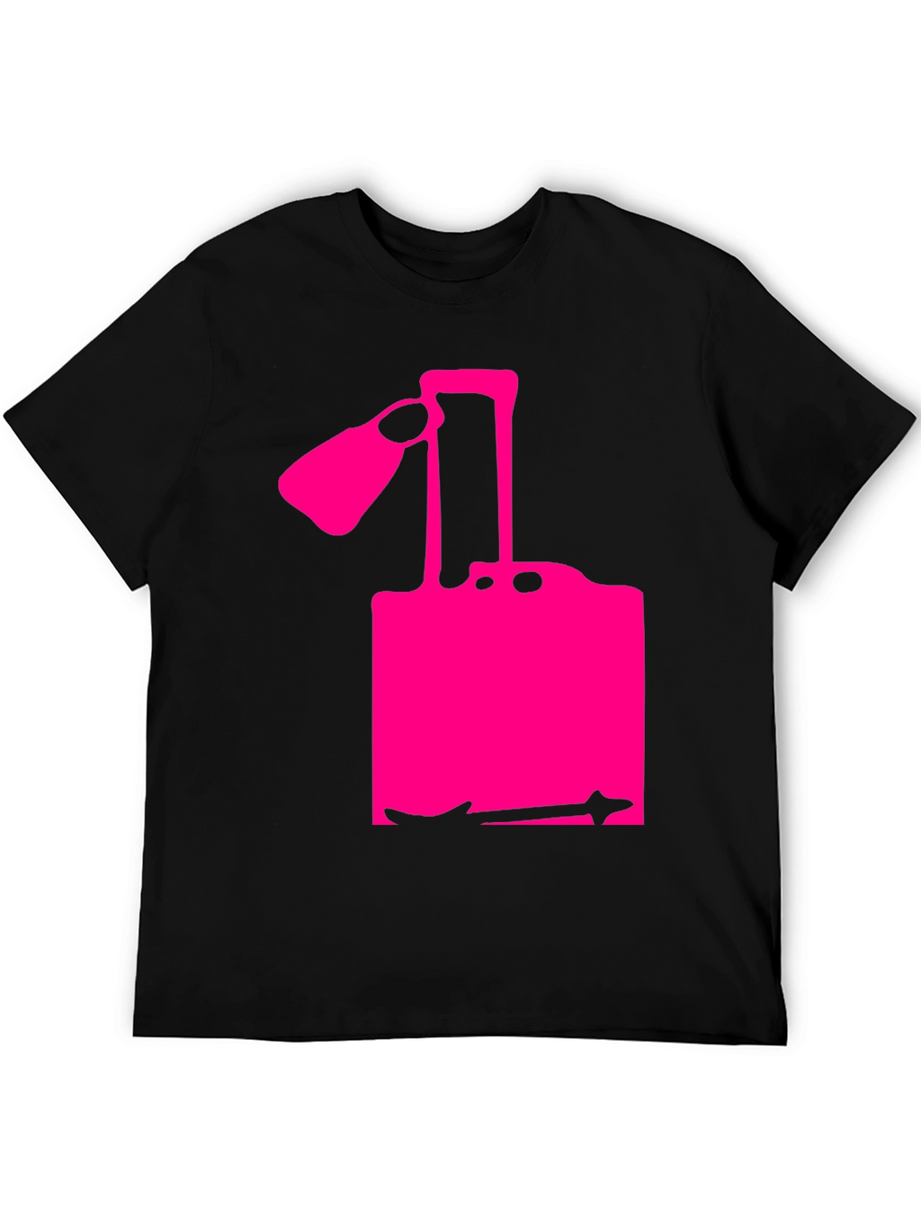 Camiseta Negra con Diseño Abstracto Rosa