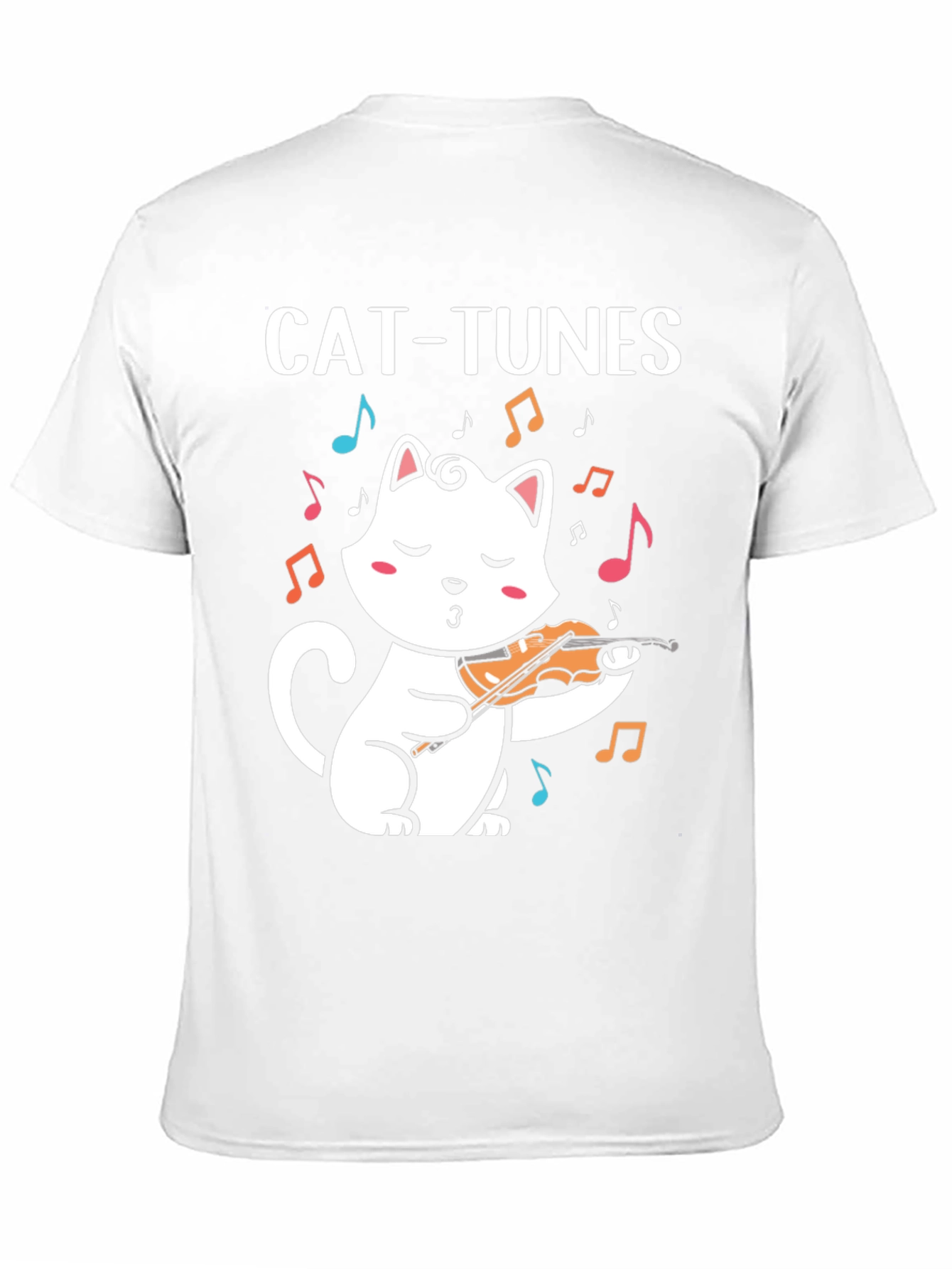 Camiseta Negra Cat-Tunes para Amantes de la Música y Gatos