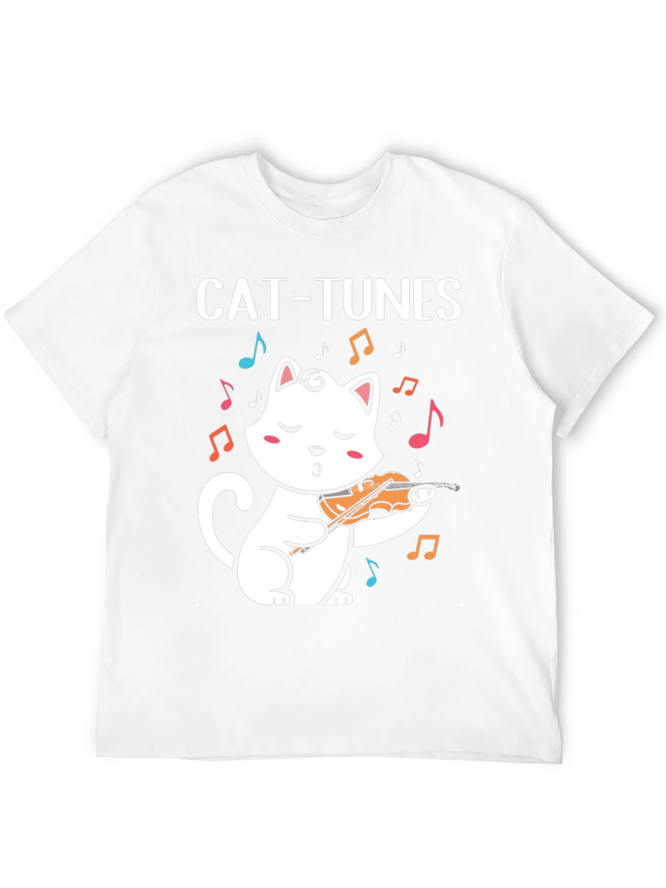 Camiseta Negra Cat-Tunes para Amantes de la Música y Gatos