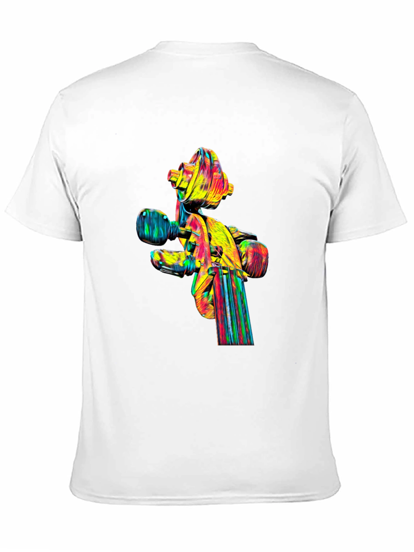 Camiseta Negra con Diseño Abstracto de Violín