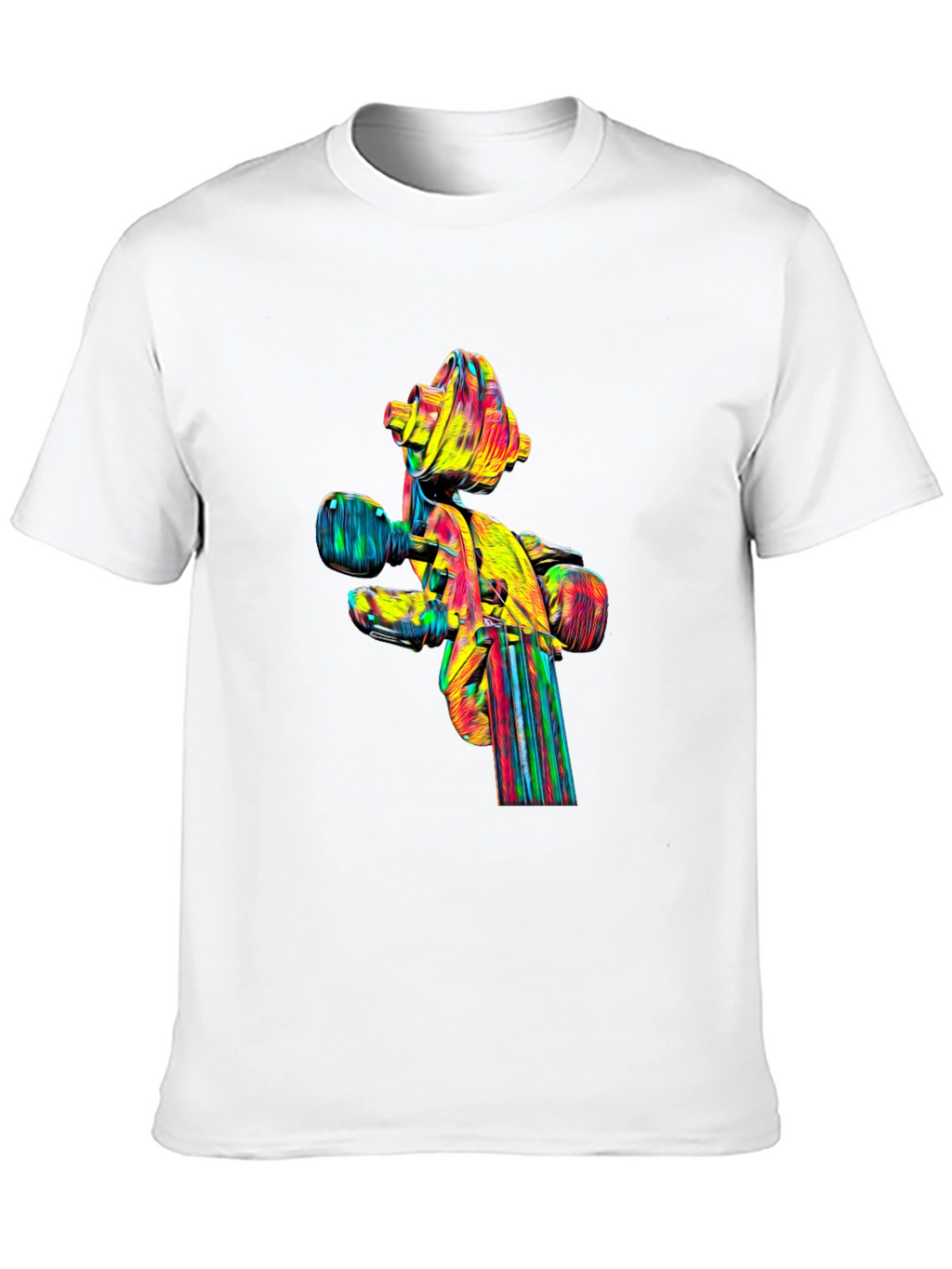 Camiseta Negra con Diseño Abstracto de Violín