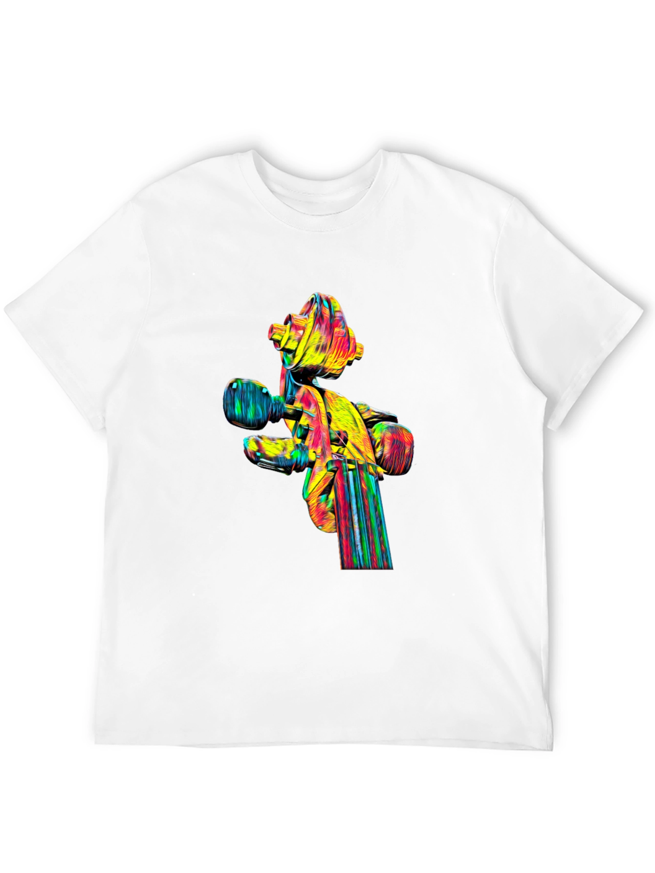 Camiseta Negra con Diseño Abstracto de Violín