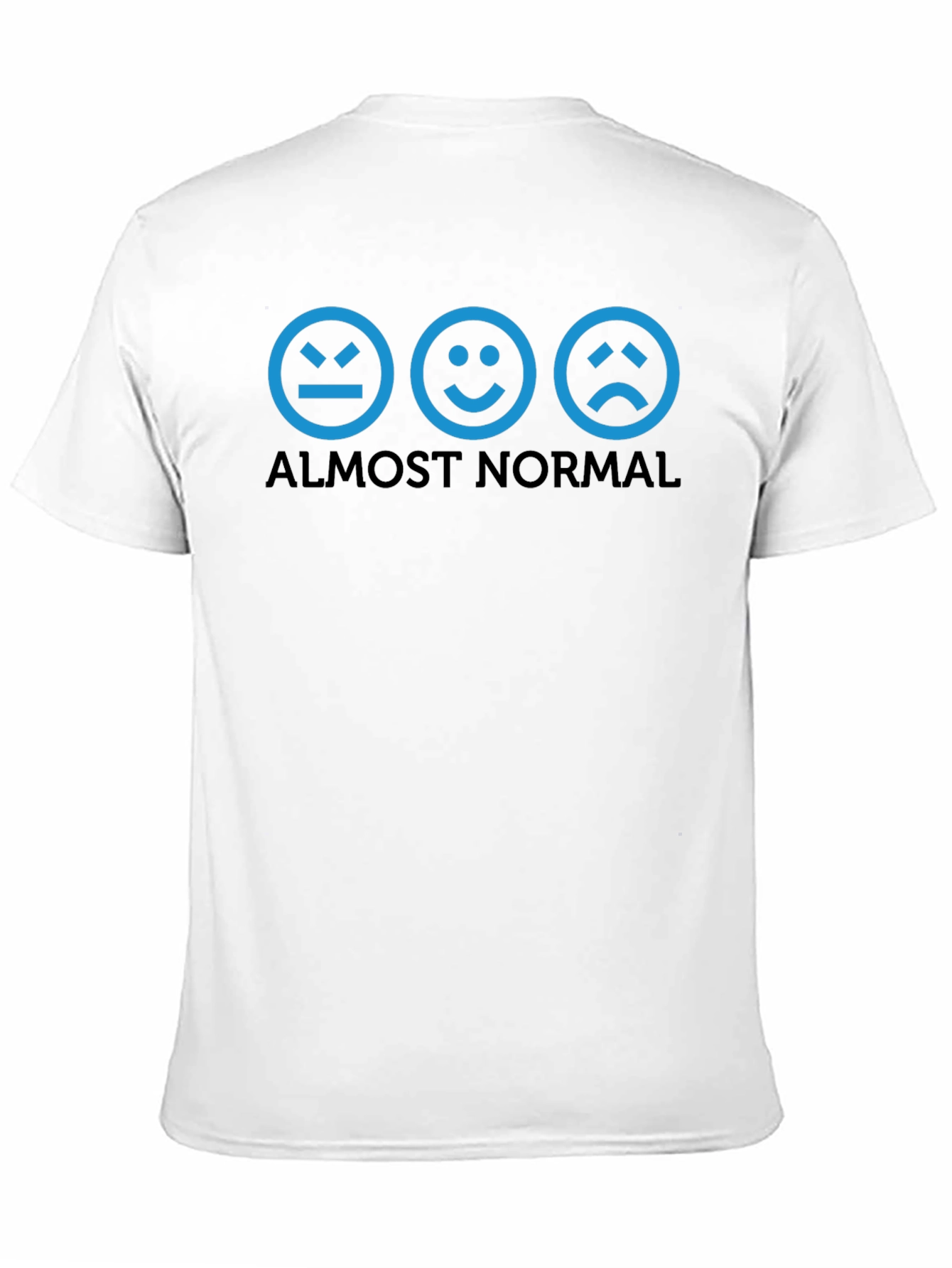 Camiseta Negra Almost Normal con Emoticonos Azules