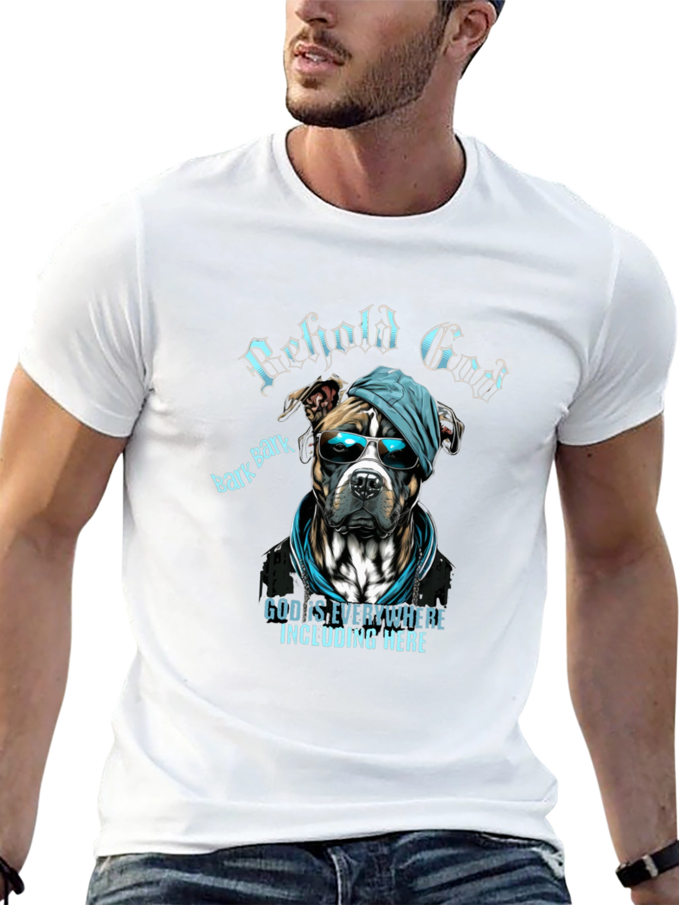Camiseta Negra con Diseño de Perro Cool