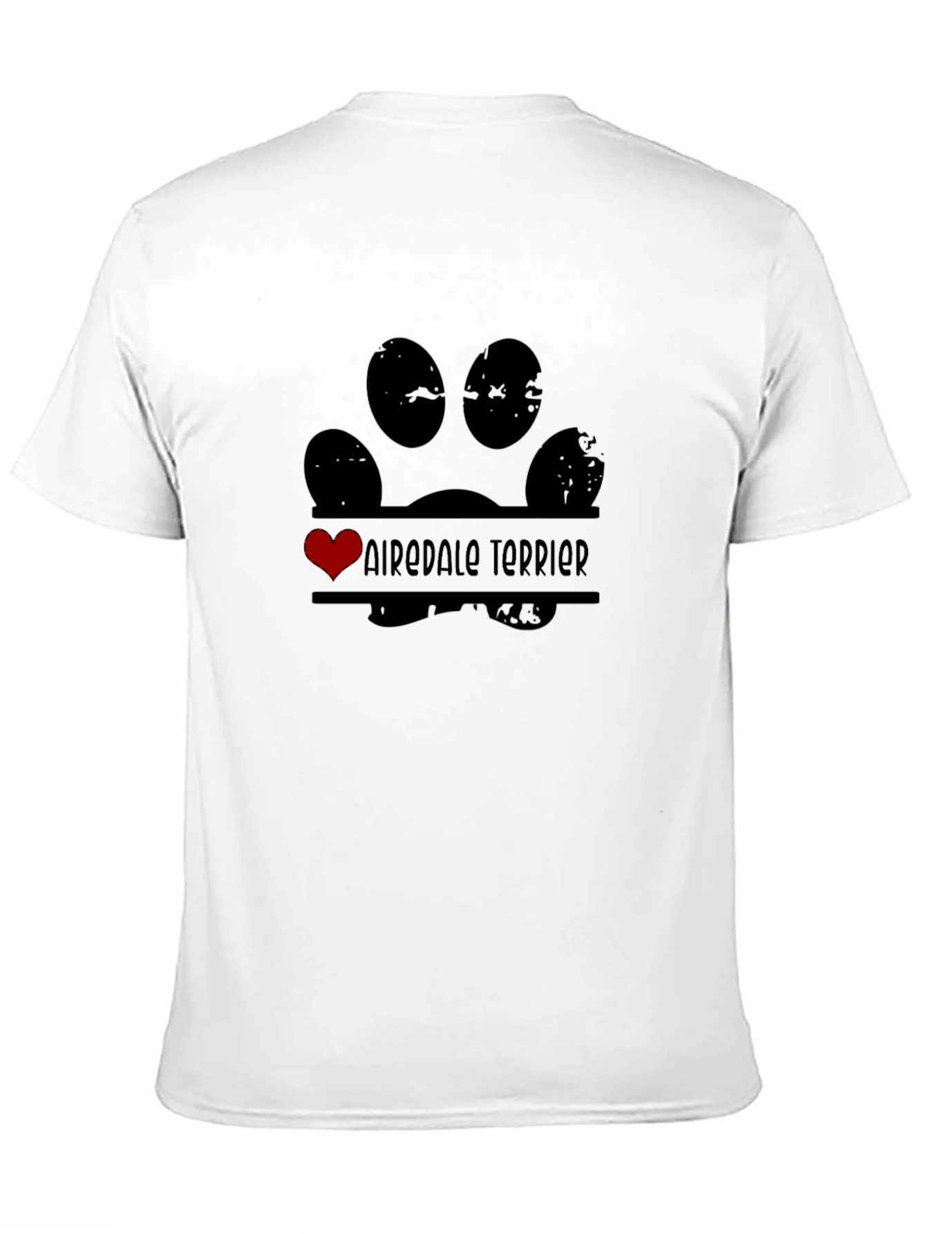 Camiseta Negra Airedale Terrier Huella Amor