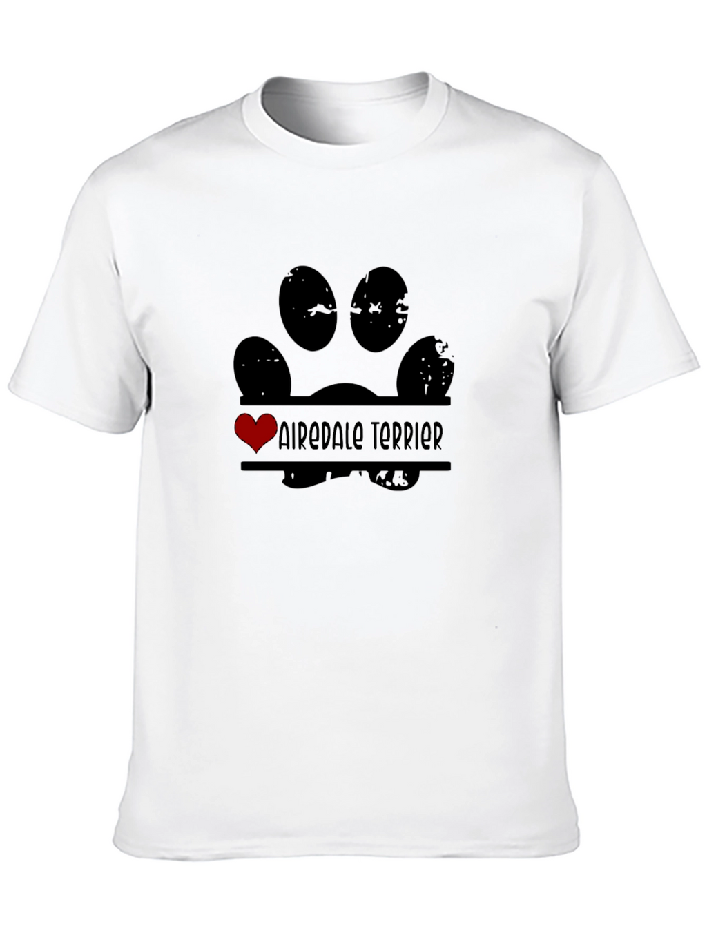 Camiseta Negra Airedale Terrier Huella Amor