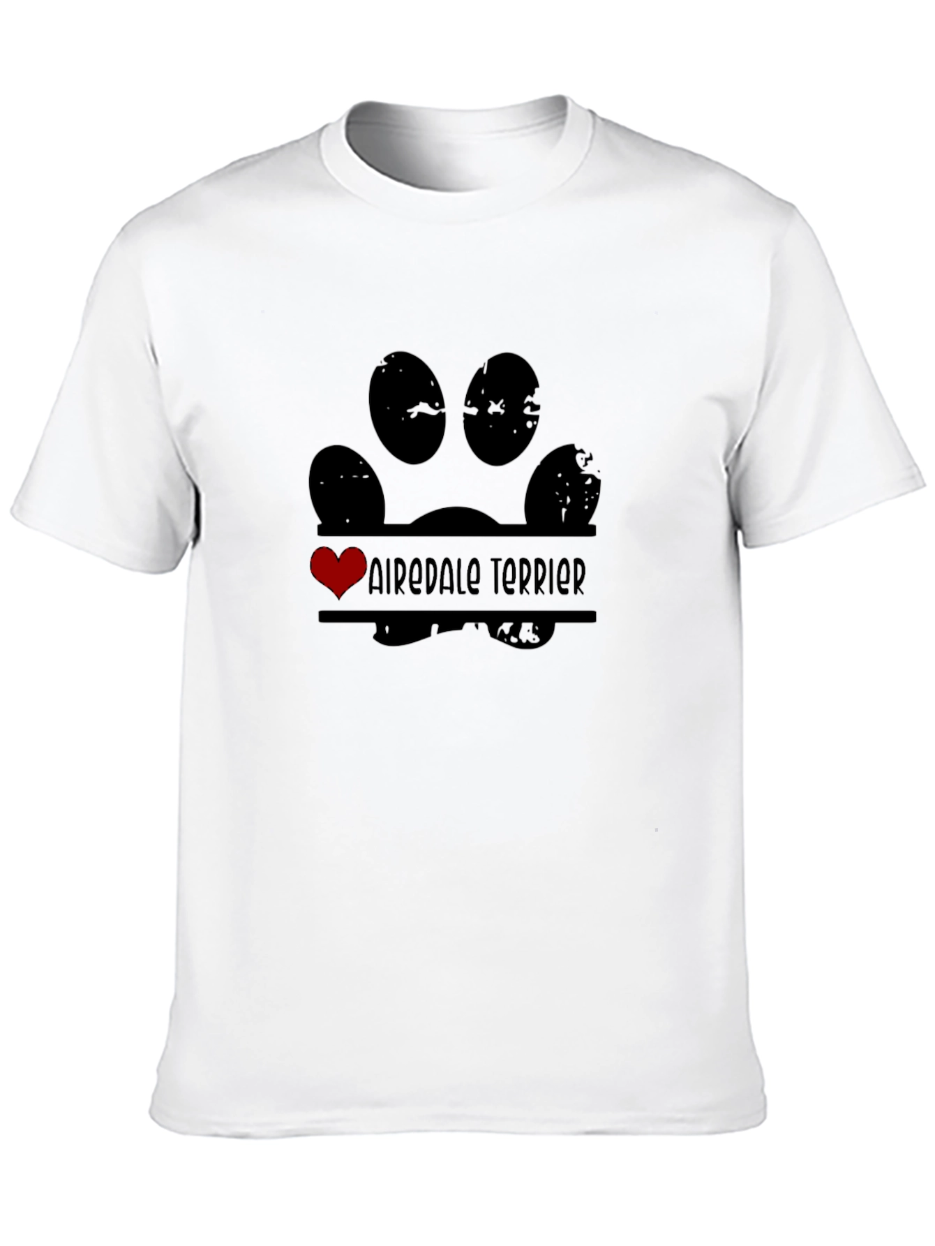 Camiseta Negra Airedale Terrier Huella Amor