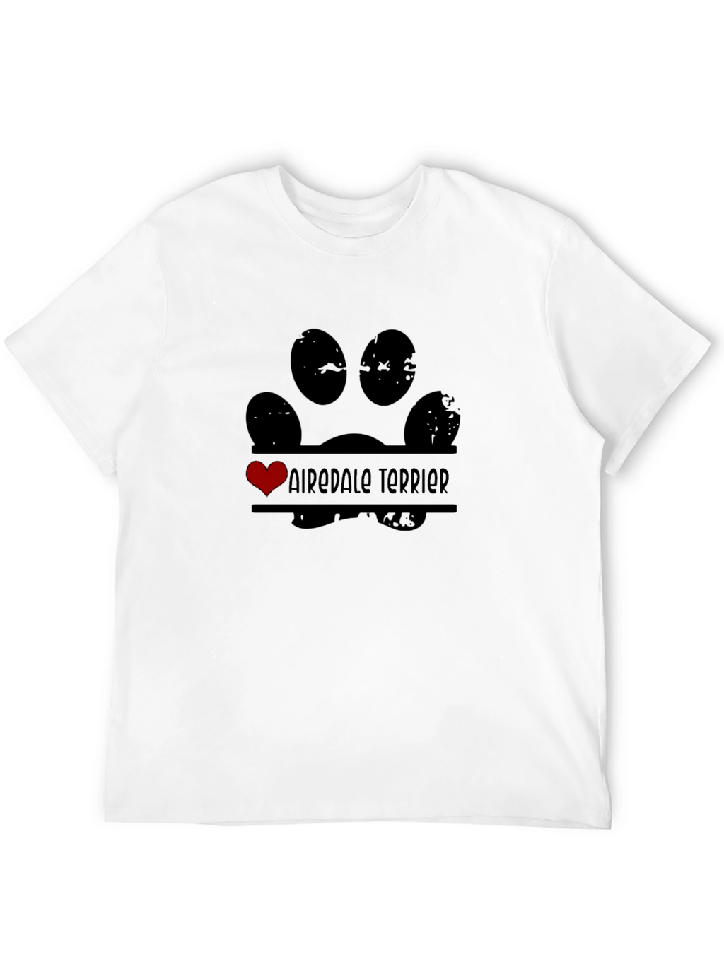 Camiseta Negra Airedale Terrier Huella Amor