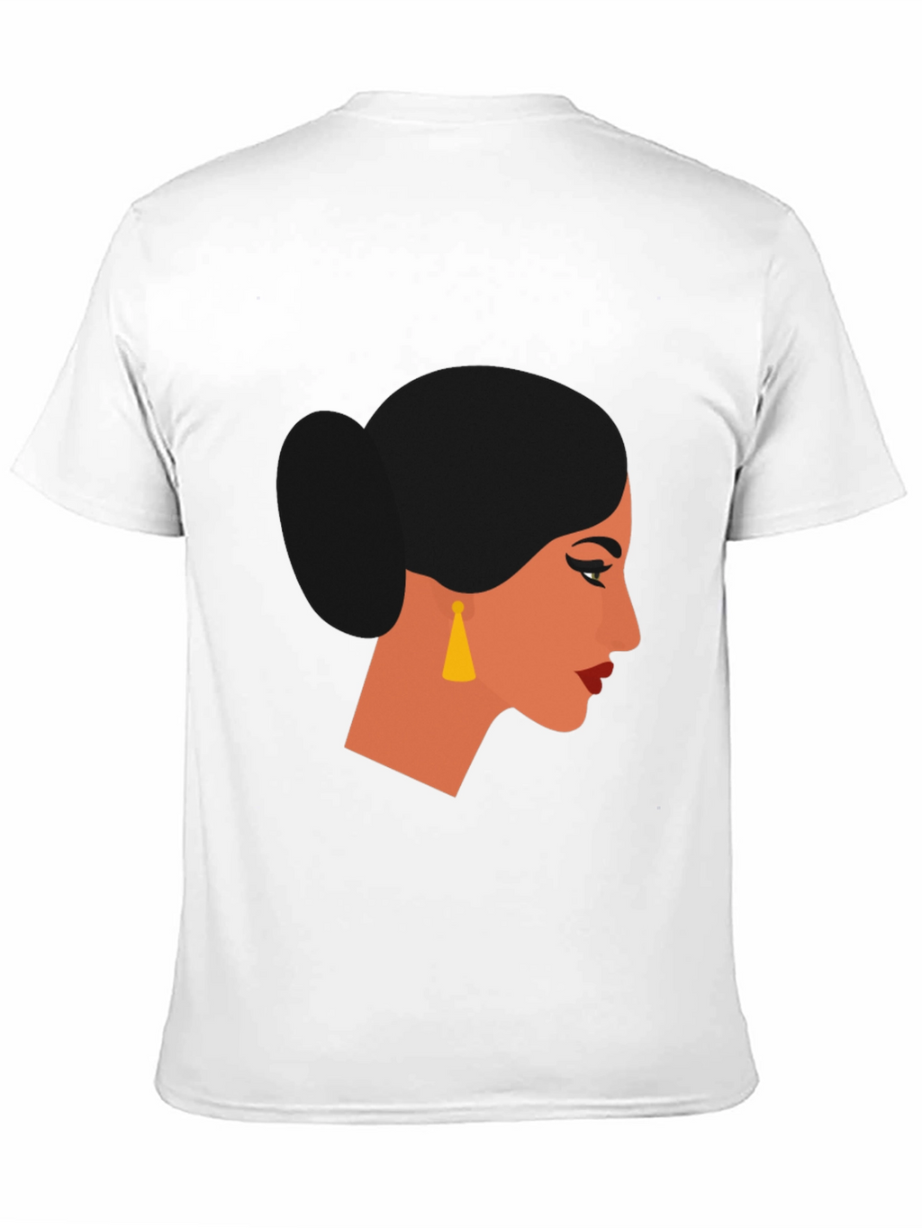 Camiseta Negra con Diseño de Perfil Femenino