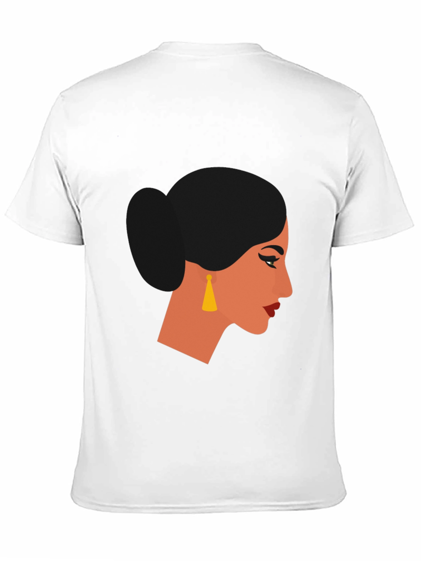 Camiseta Negra con Diseño de Perfil Femenino