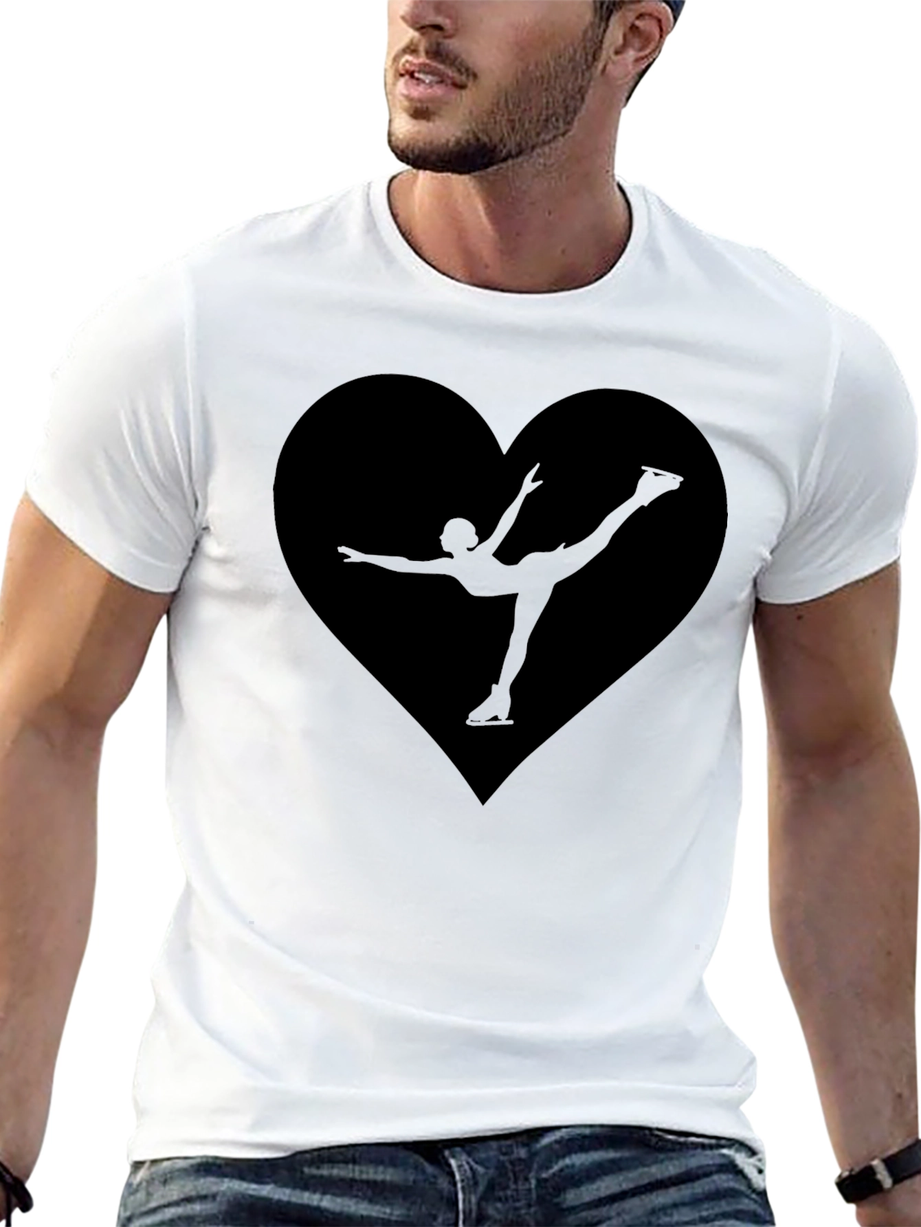 Camiseta Negra con Corazón y Patinadora