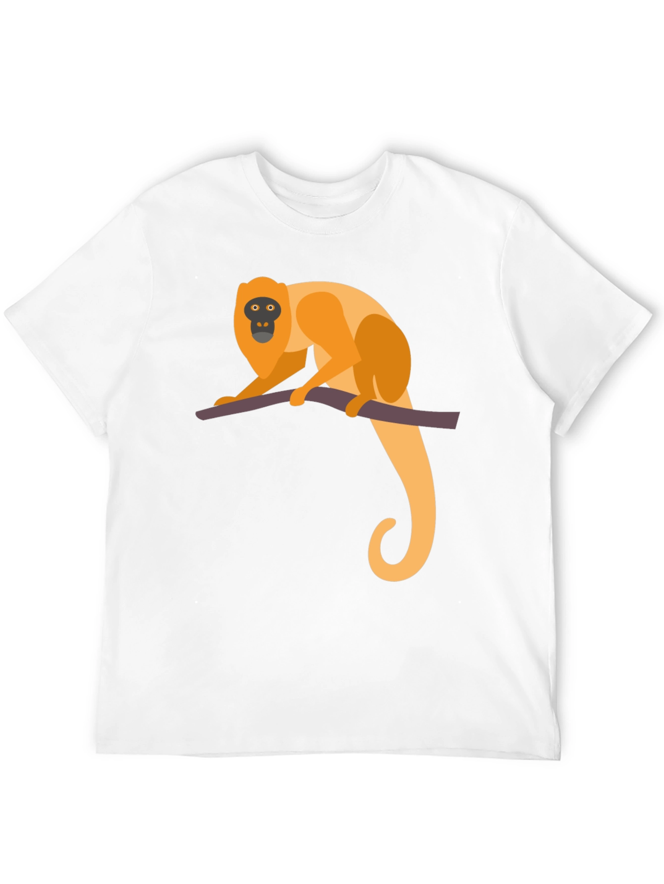 Camiseta Negra con Diseño de Mono Dorado