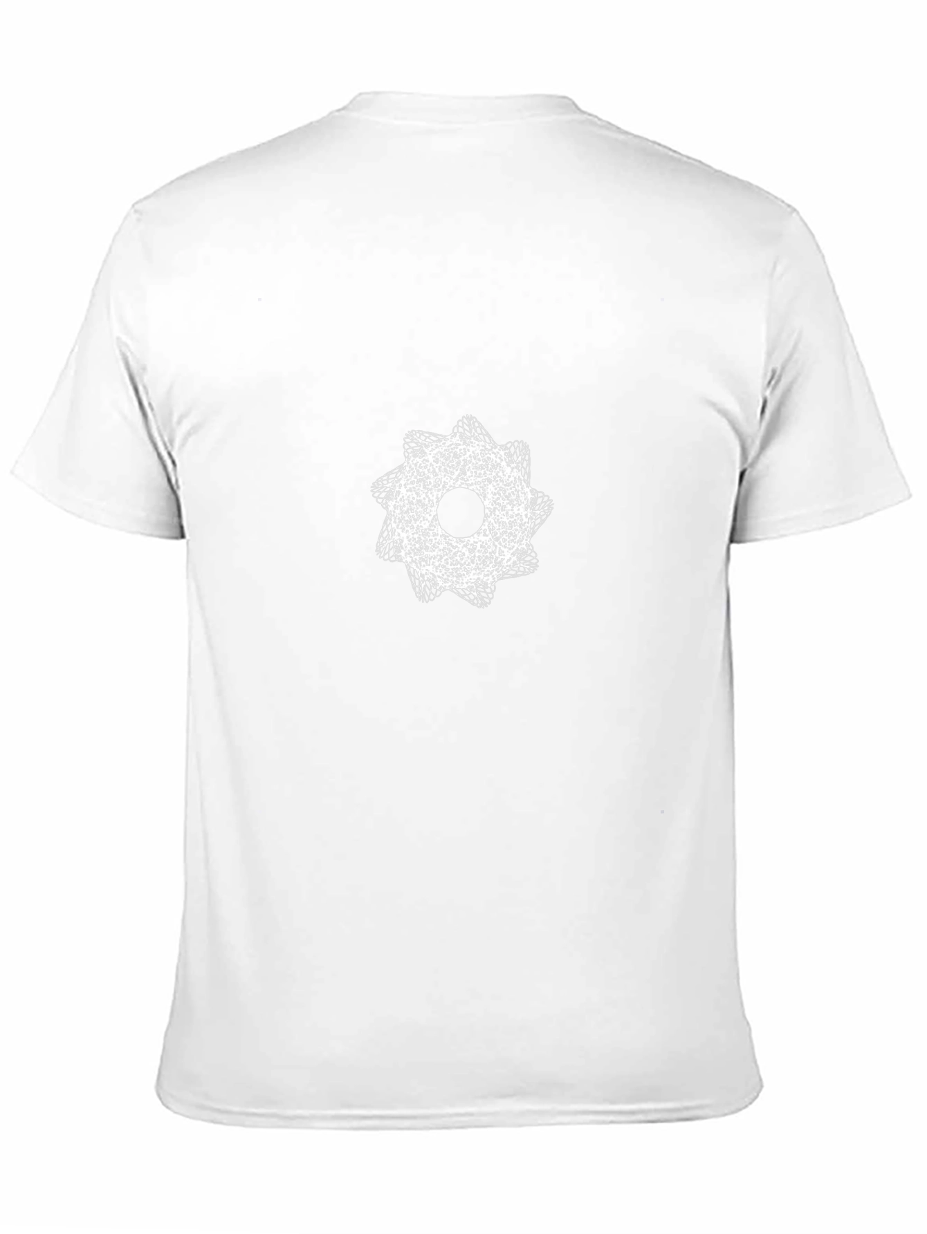 Camiseta Negra con Diseño Abstracto Blanco