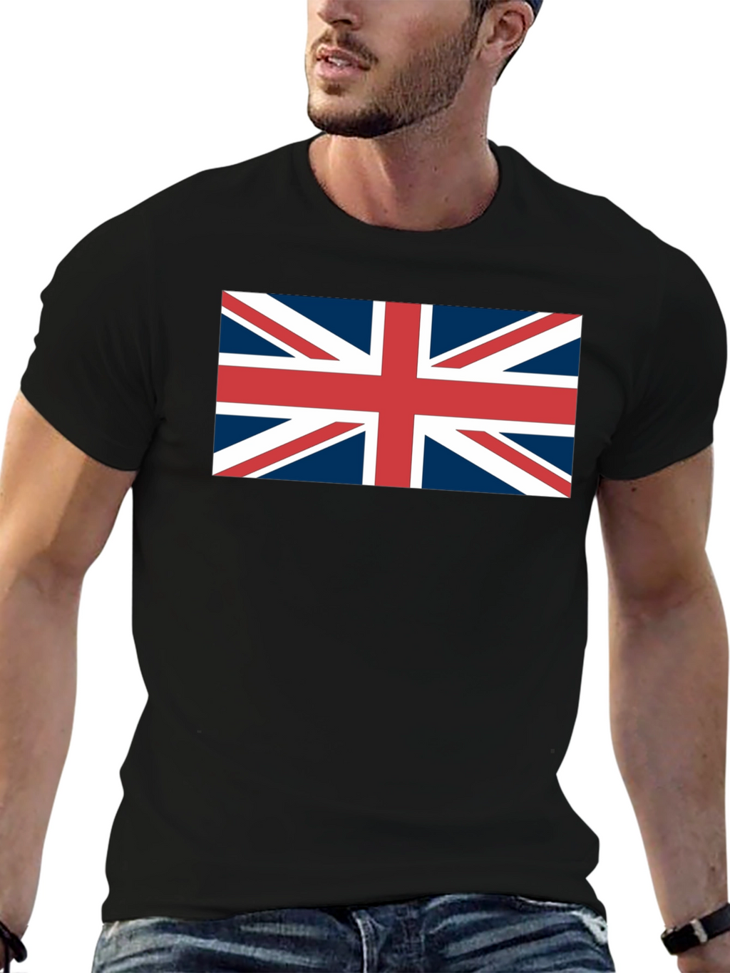 Camiseta Negra con Bandera Británica