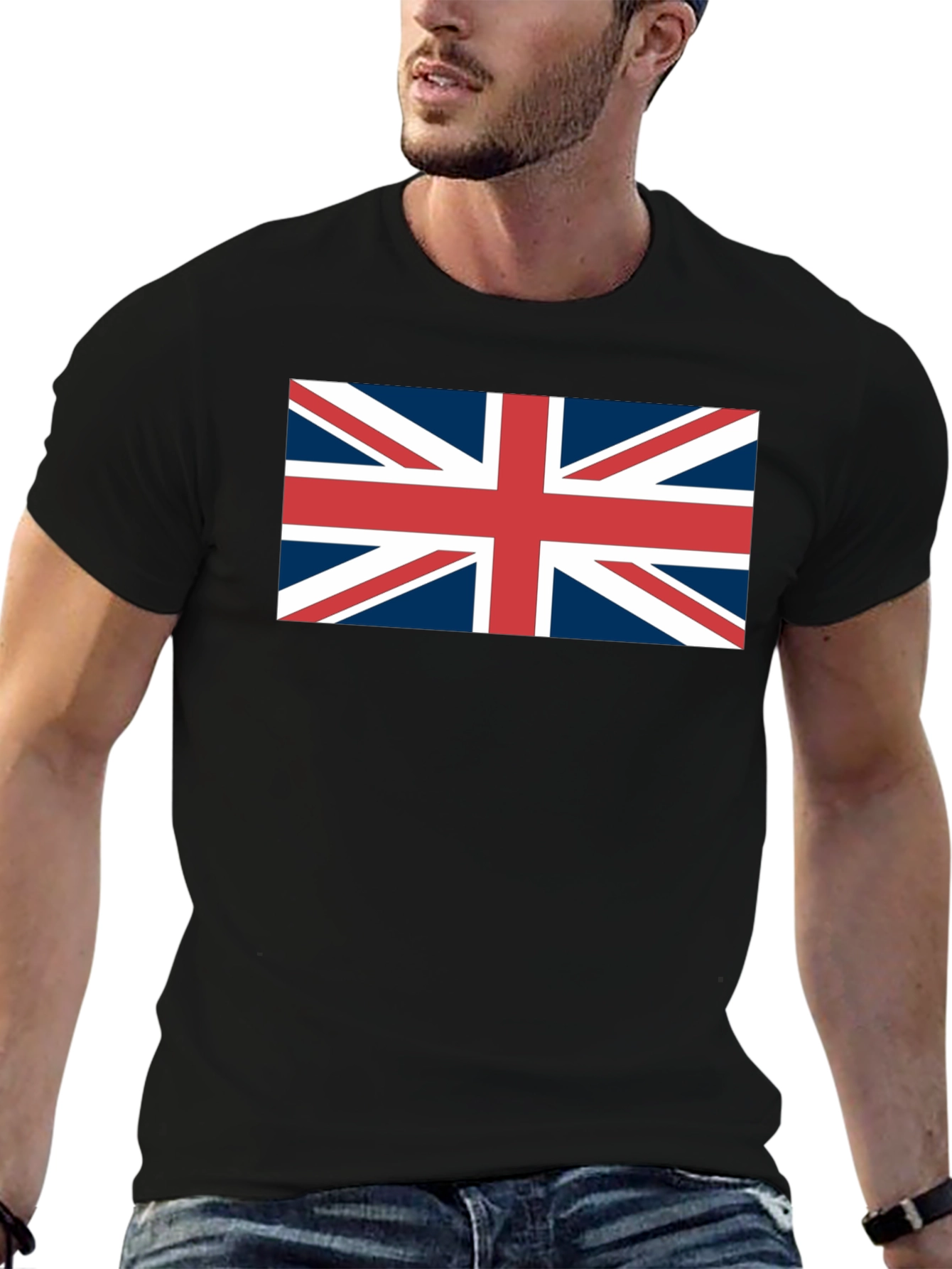 Camiseta Negra con Bandera Británica