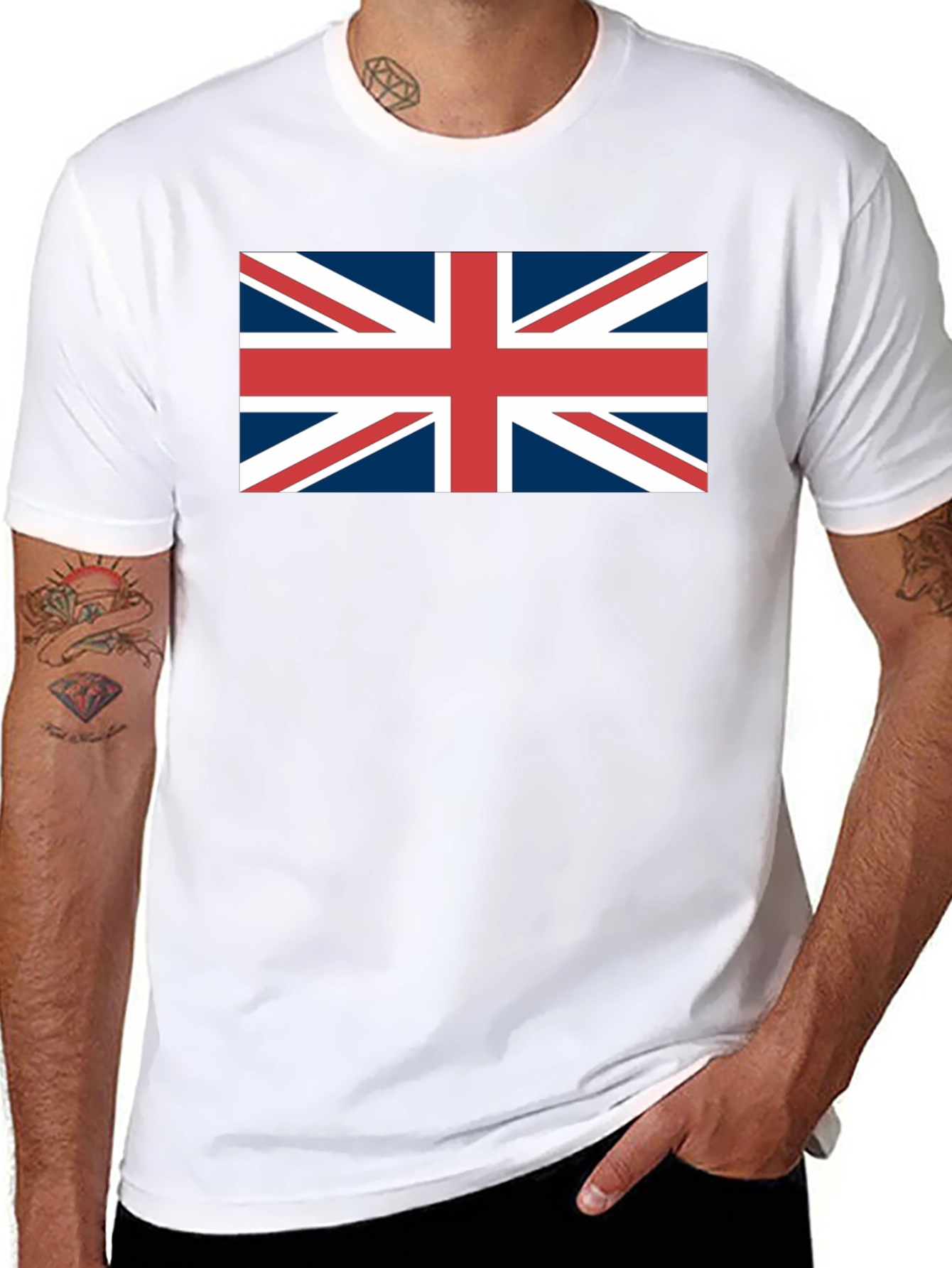 Camiseta Negra con Bandera Británica