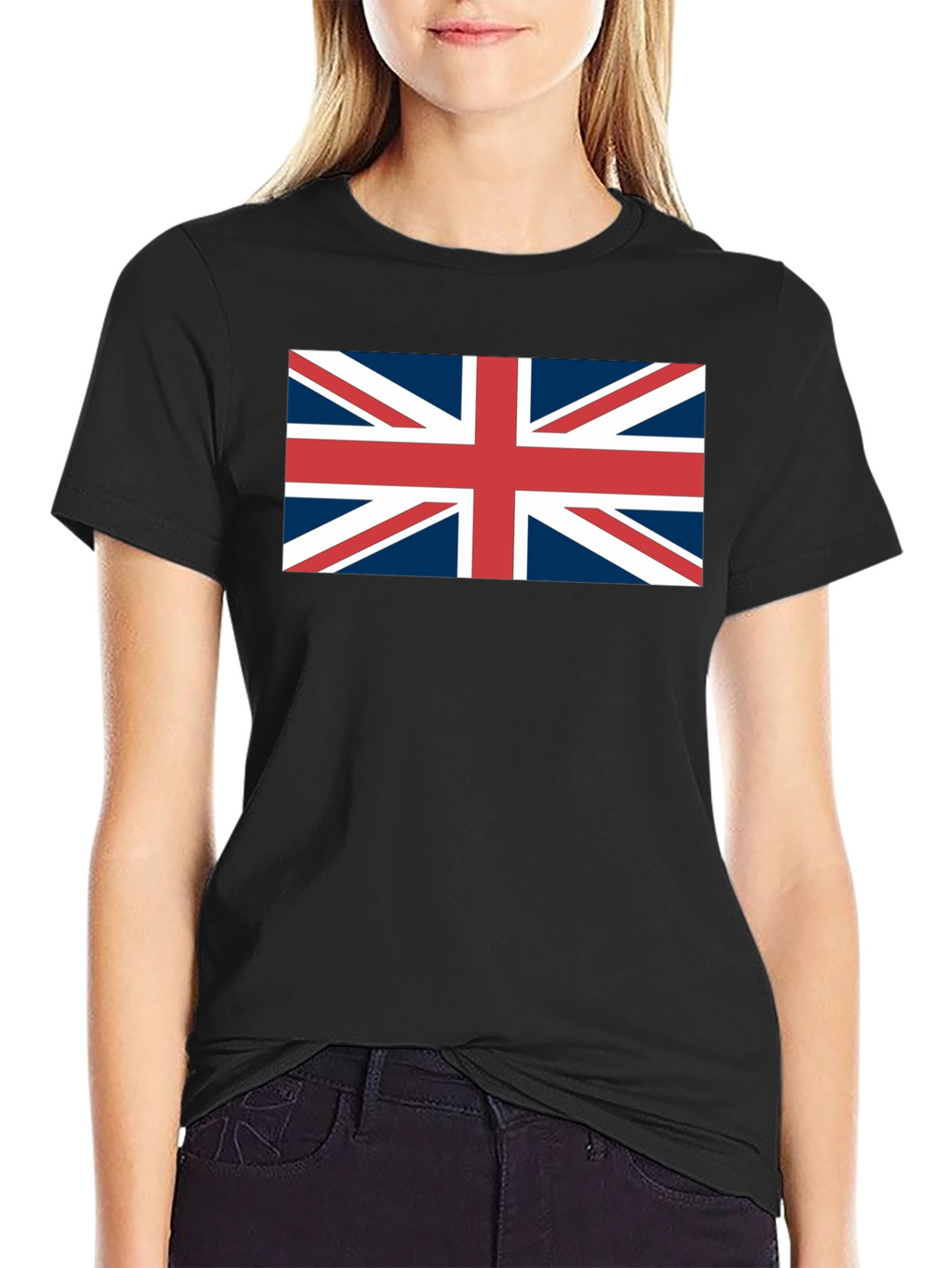 Camiseta Negra con Bandera Británica
