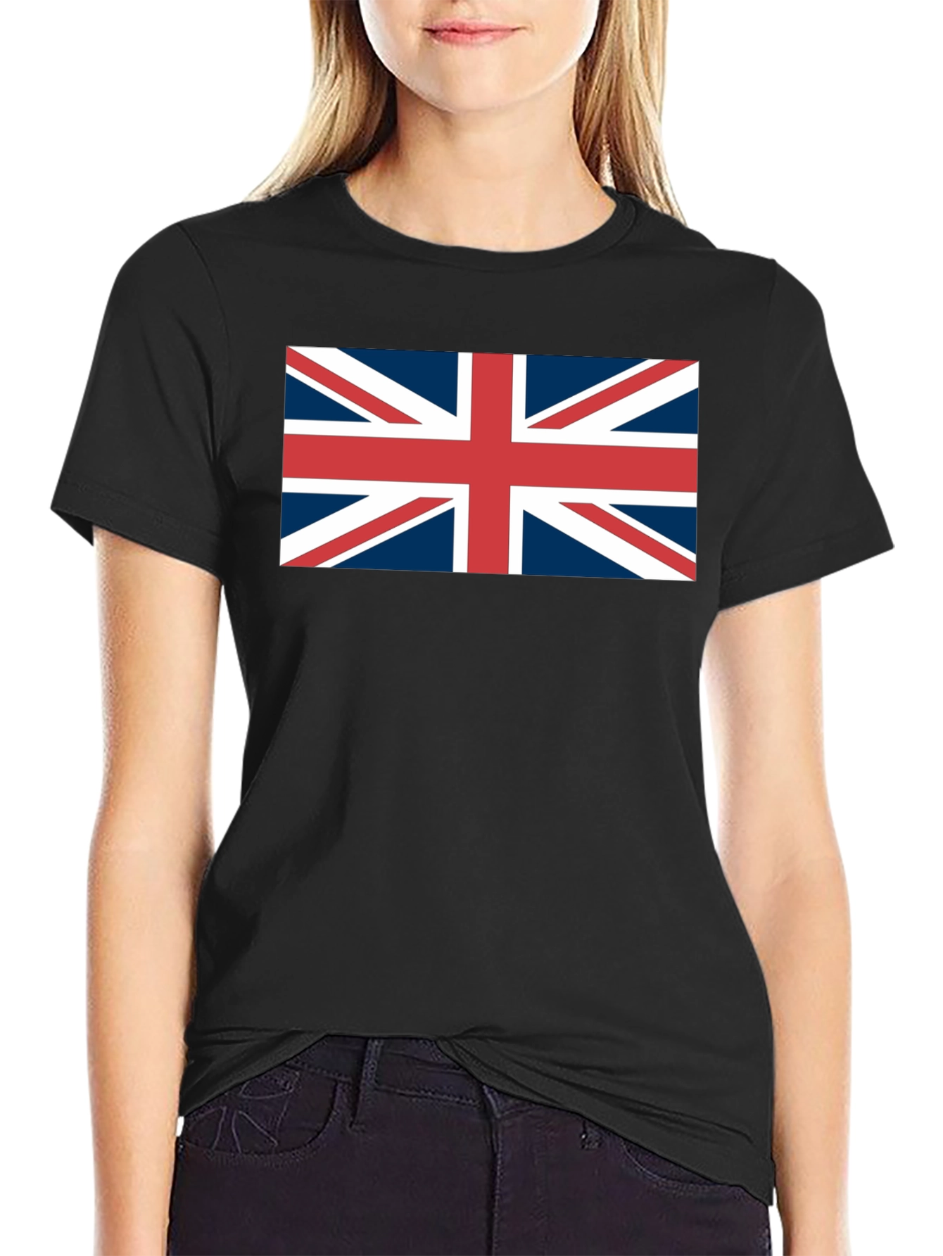 Camiseta Negra con Bandera Británica