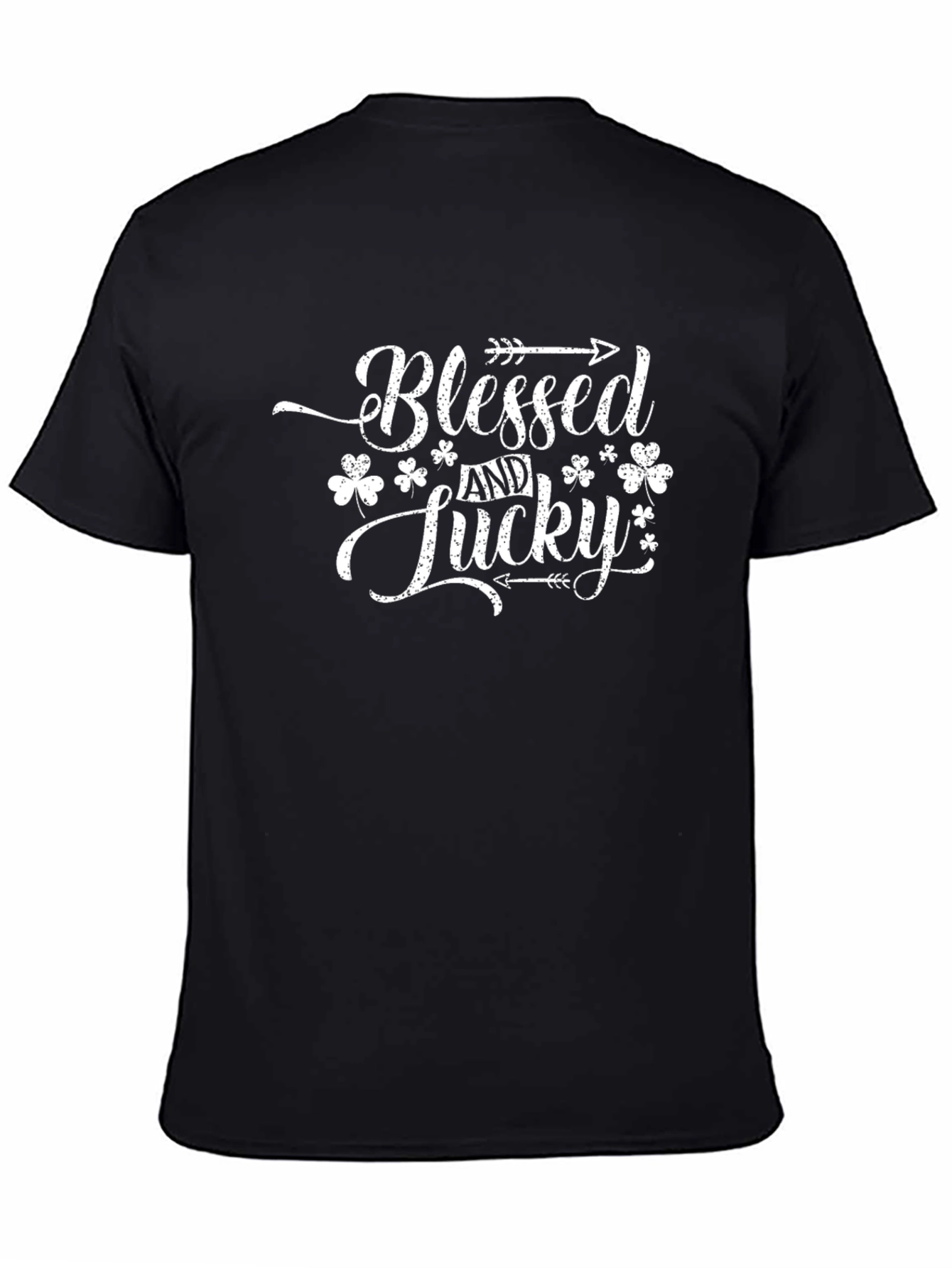 Camiseta Negra Blessed and Lucky para Hombre