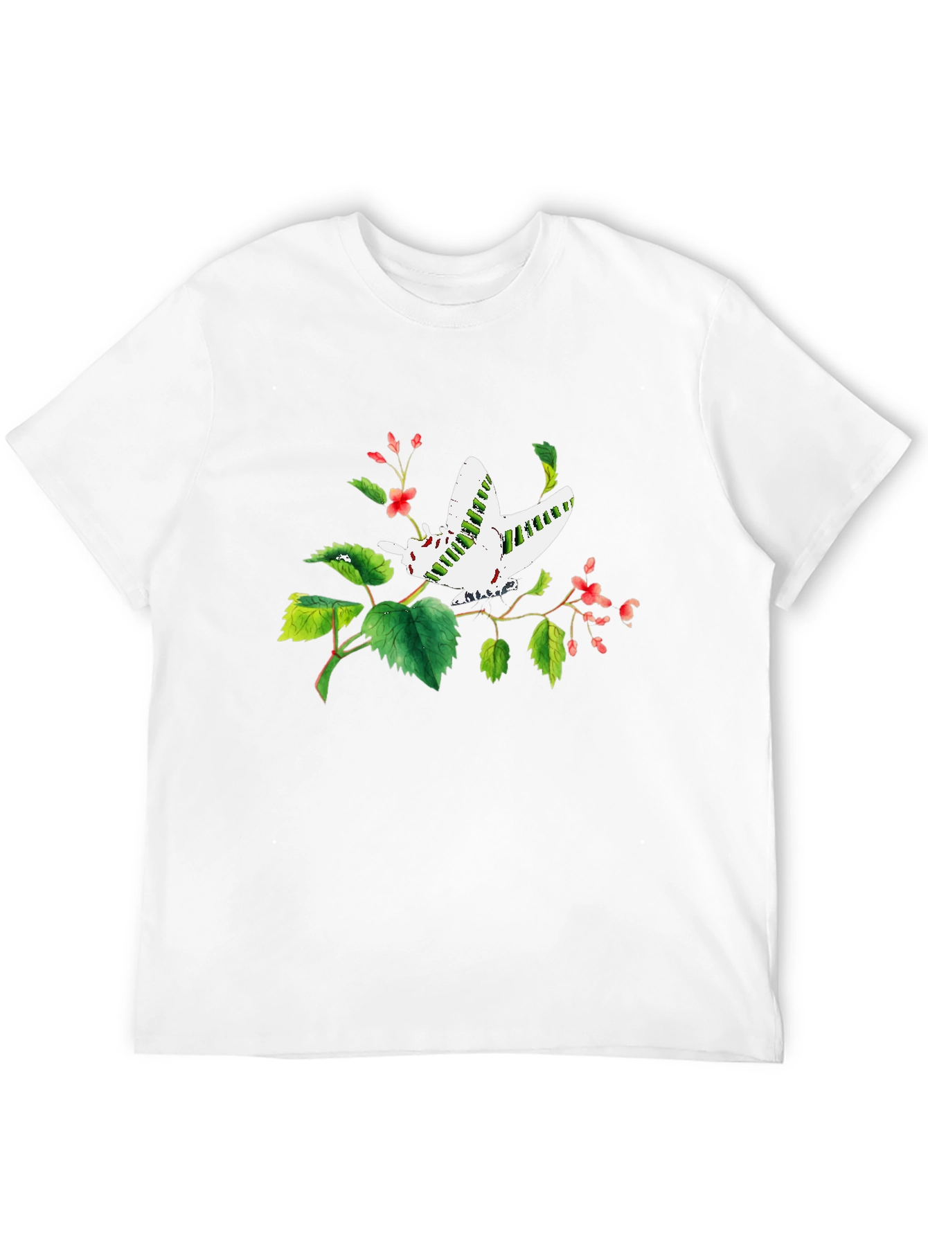 Camiseta Negra con Diseño de Mariposa Floral