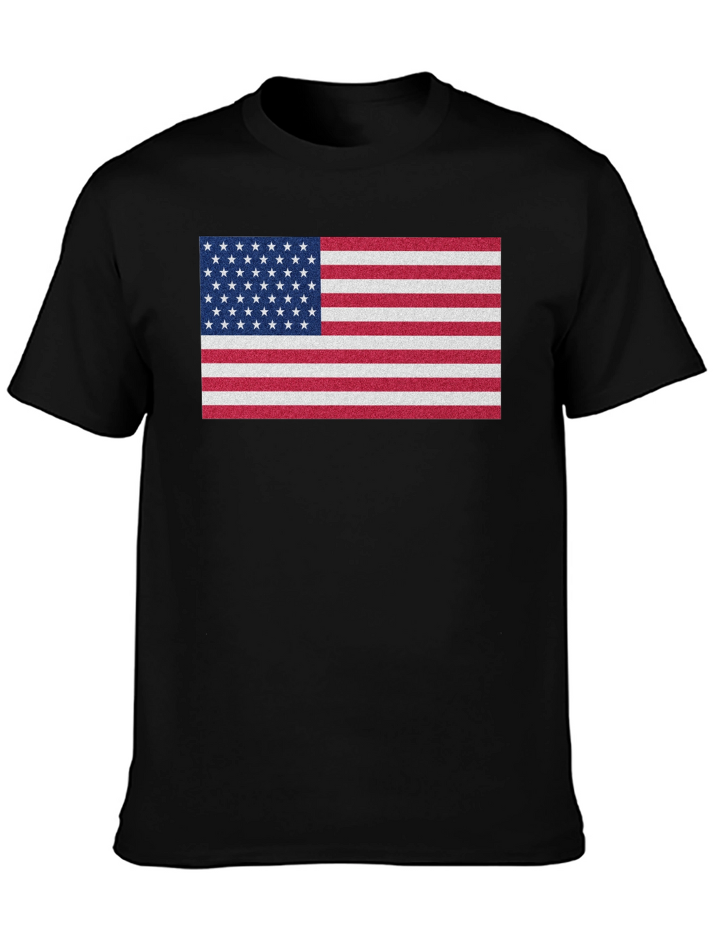 Camiseta Negra con Diseño de Bandera Americana