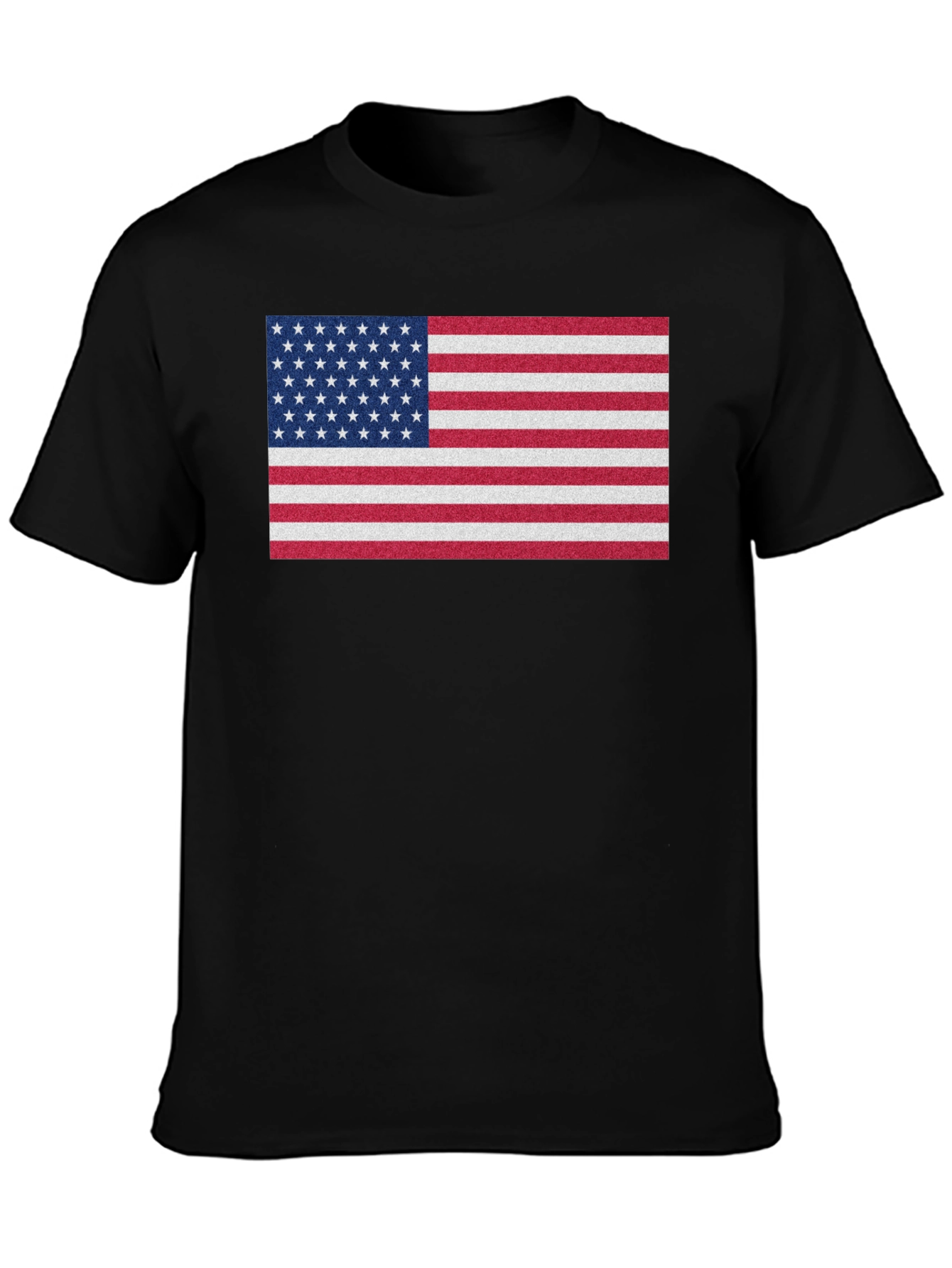 Camiseta Negra con Diseño de Bandera Americana