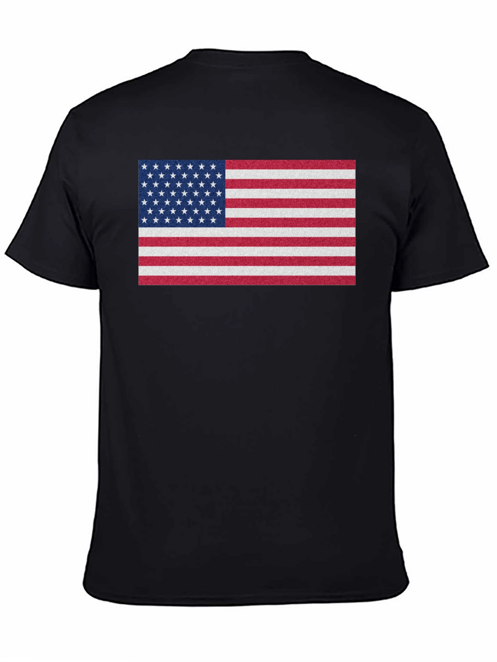 Camiseta Negra con Diseño de Bandera Americana