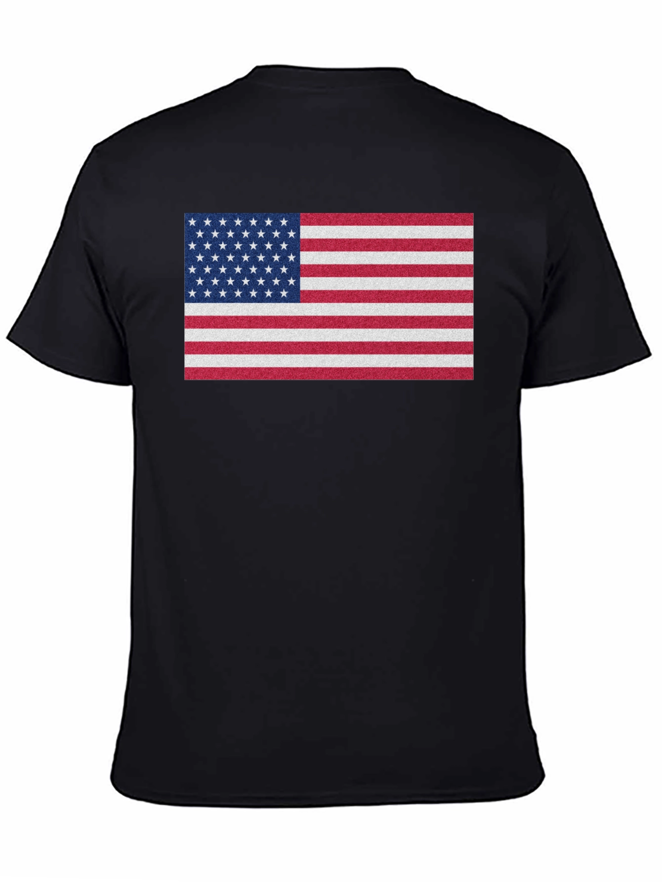 Camiseta Negra con Diseño de Bandera Americana