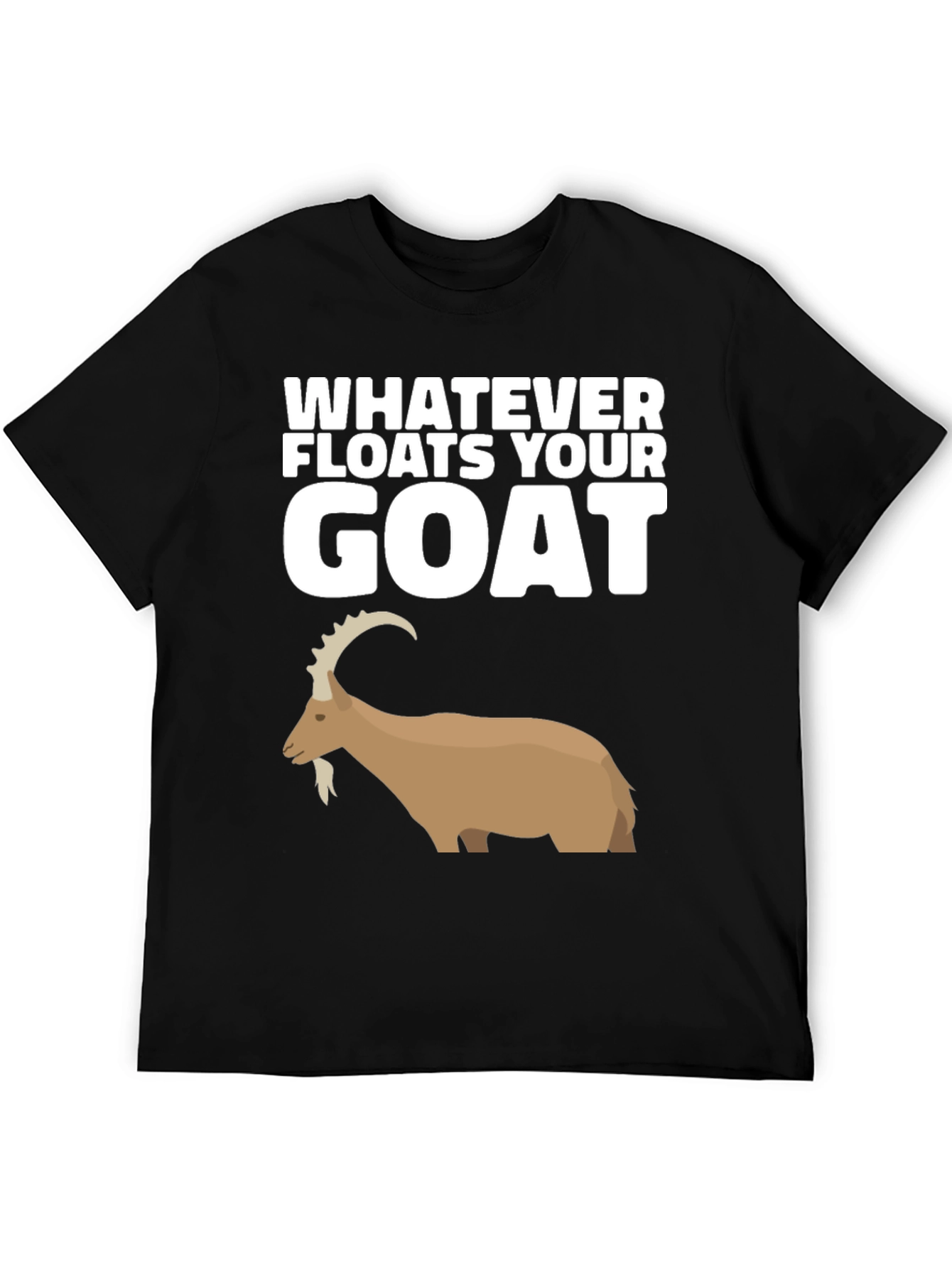 Camiseta Negra con Diseño de Cabra Divertido