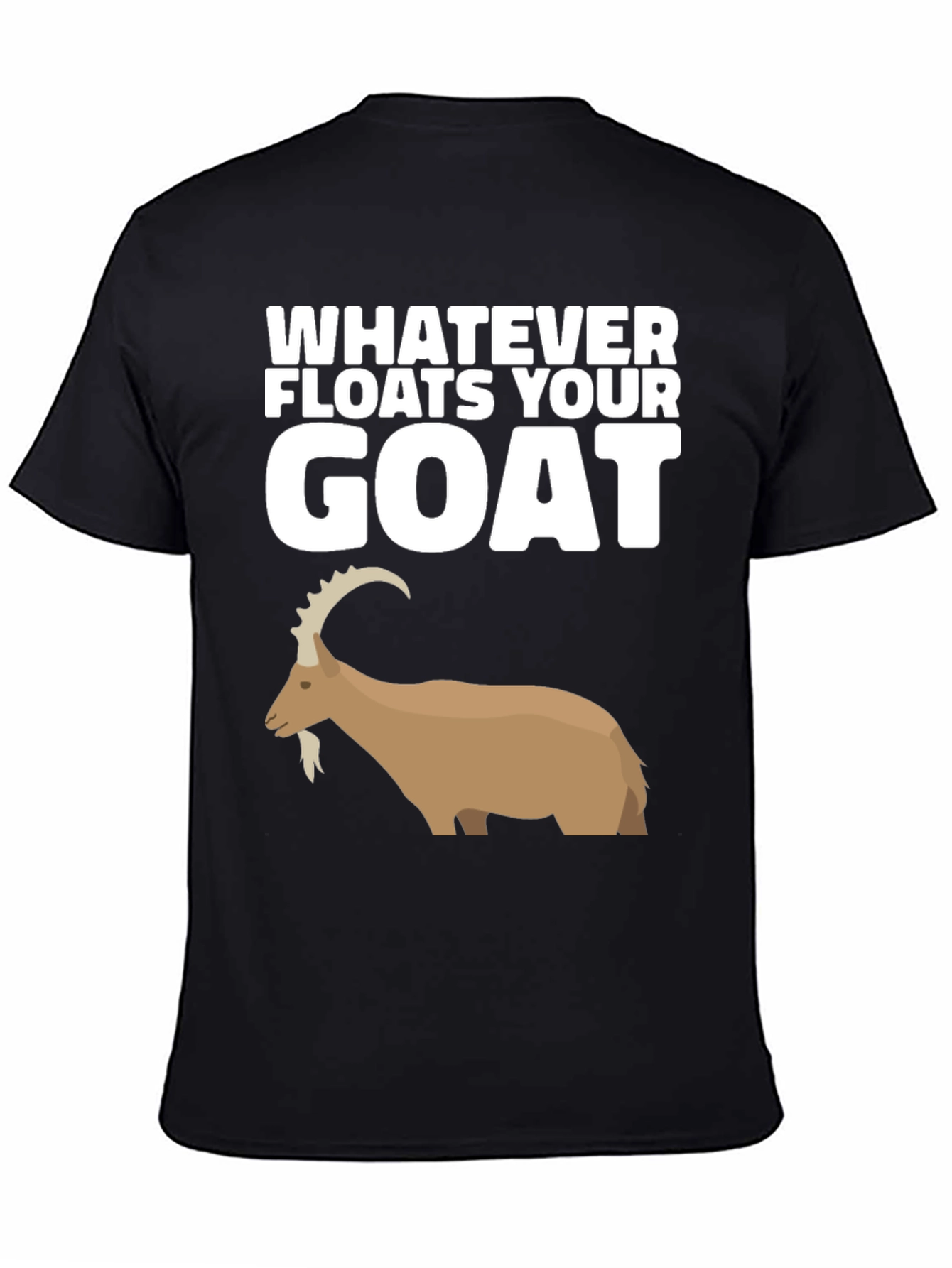 Camiseta Negra con Diseño de Cabra Divertido