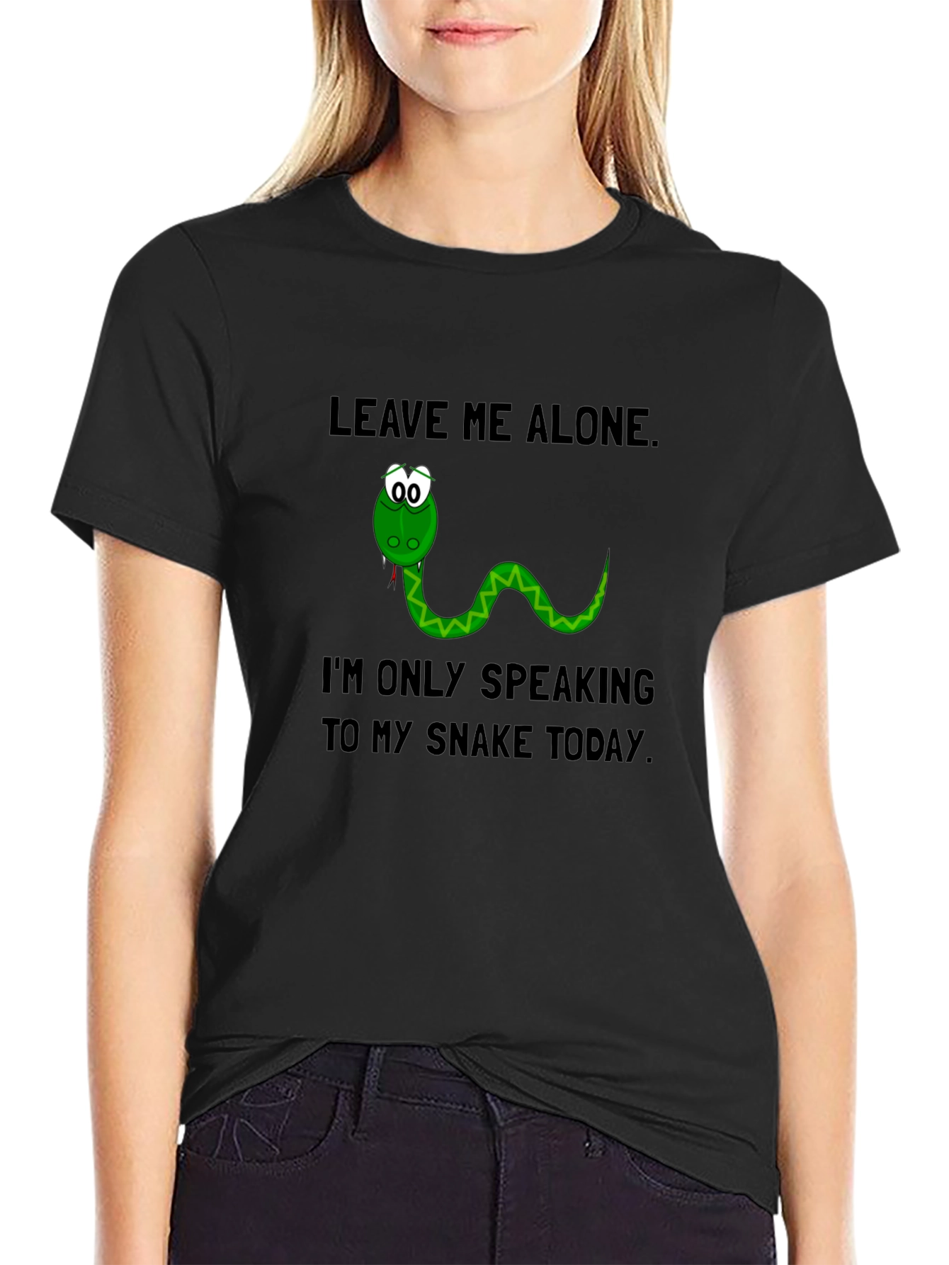 Camiseta Hombre Déjame en Paz con Diseño de Serpiente