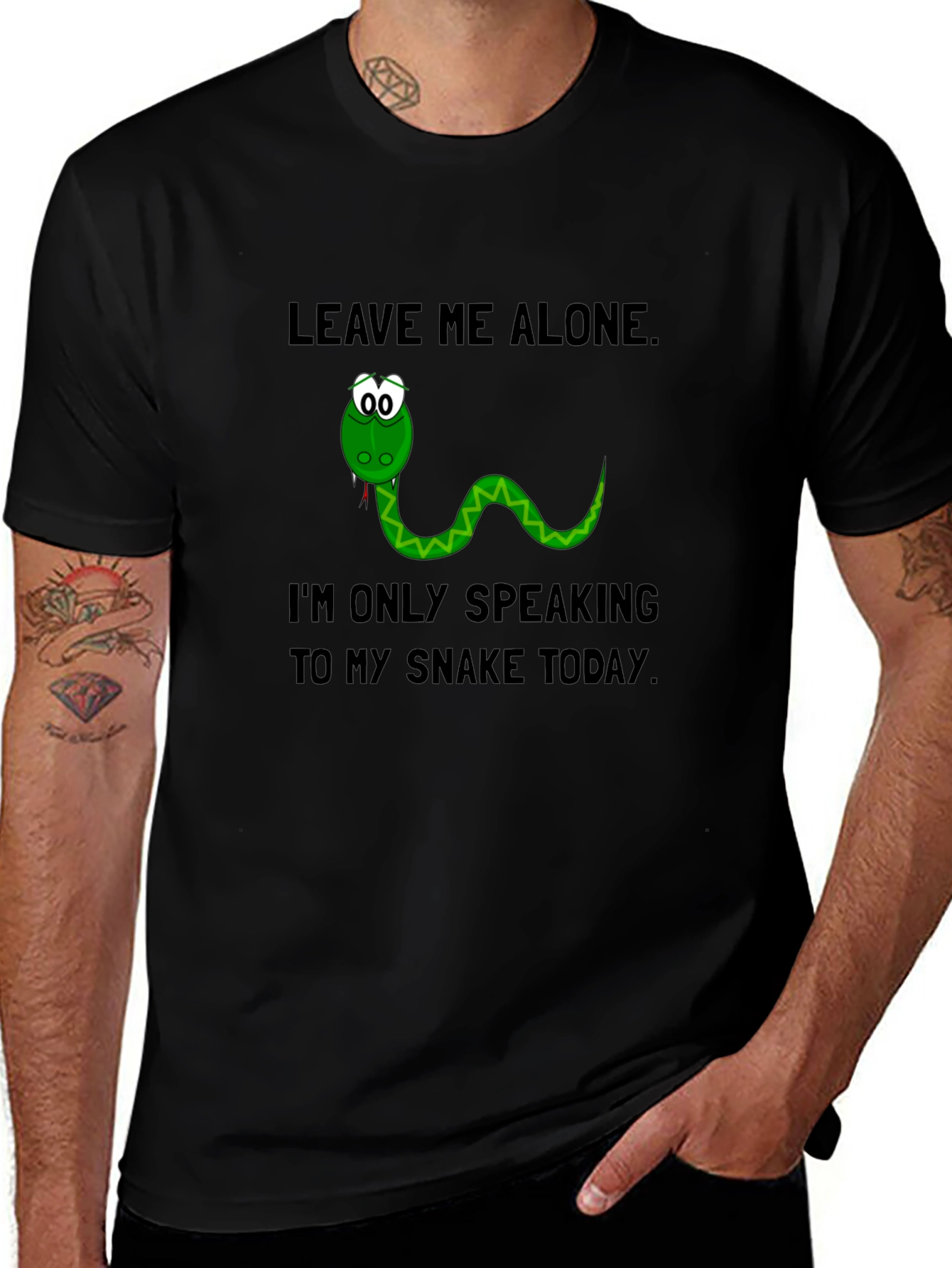 Camiseta Hombre Déjame en Paz con Diseño de Serpiente