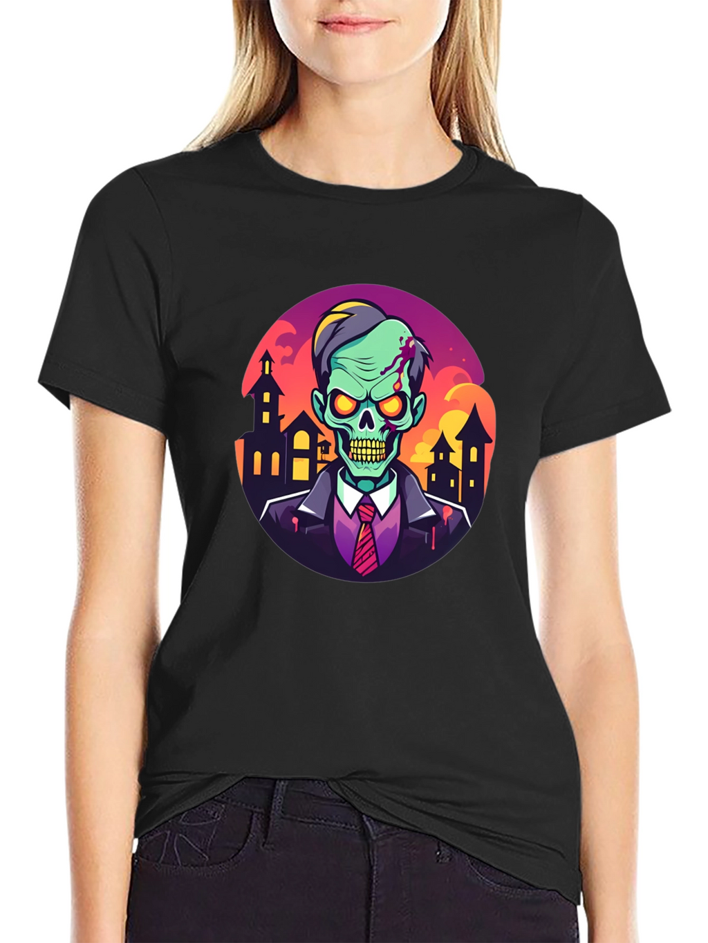 Camiseta Hombre Diseño Zombie Halloween