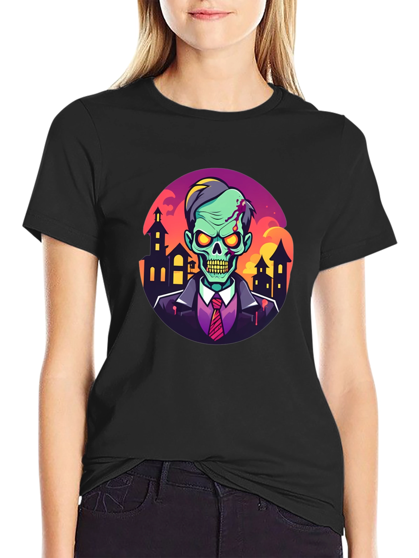 Camiseta Hombre Diseño Zombie Halloween