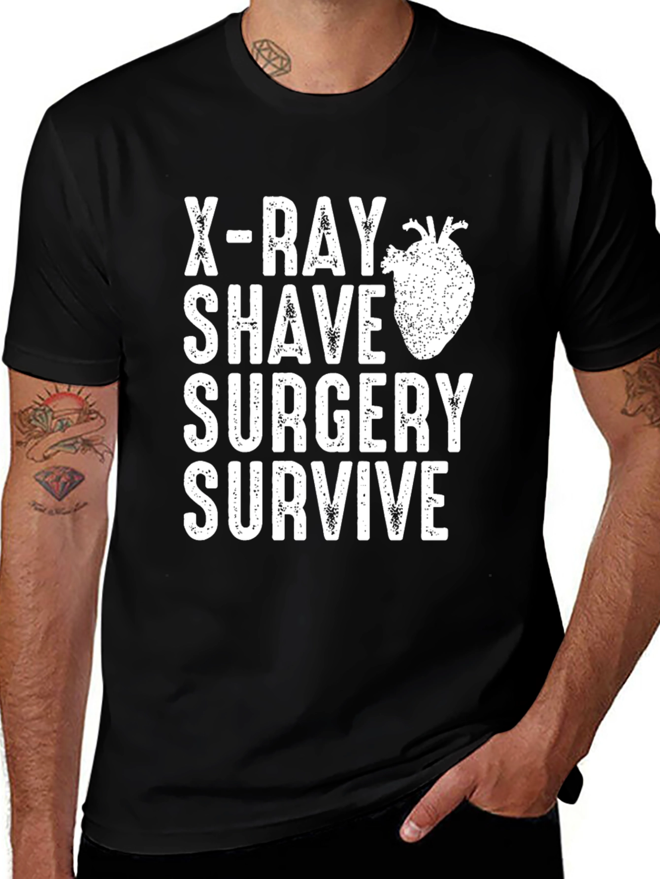 Camiseta Humor Médico: Rayos X Afeitado Cirugía Supervivencia