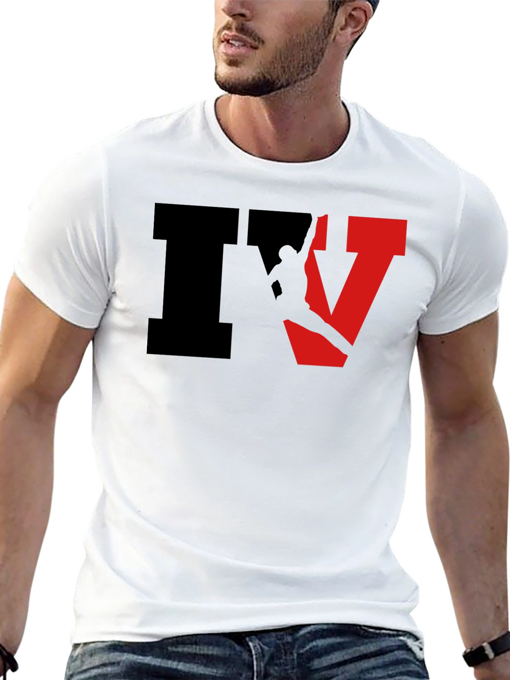 Camiseta Hombre IV Escalada Algodón Casual Negra